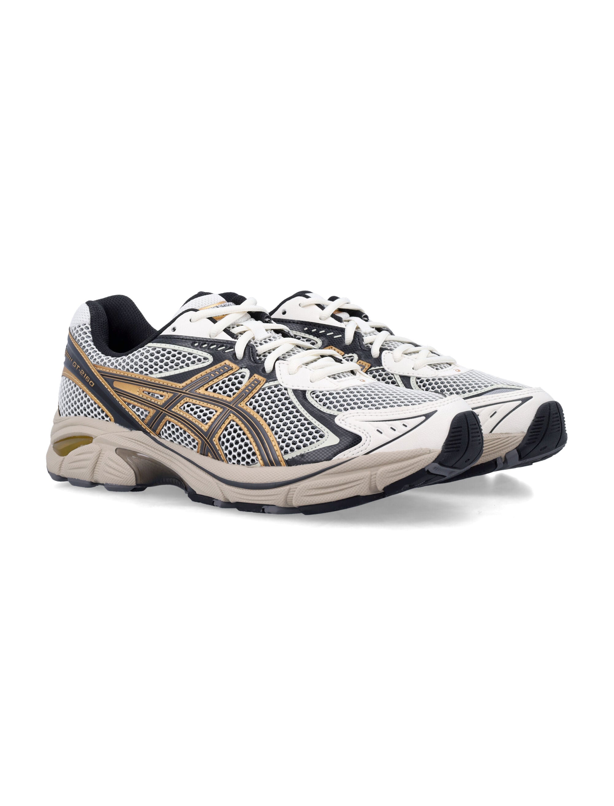Asics GT-2160 White Mesh Sneakers Cream/pure Gold Synthetic Sole