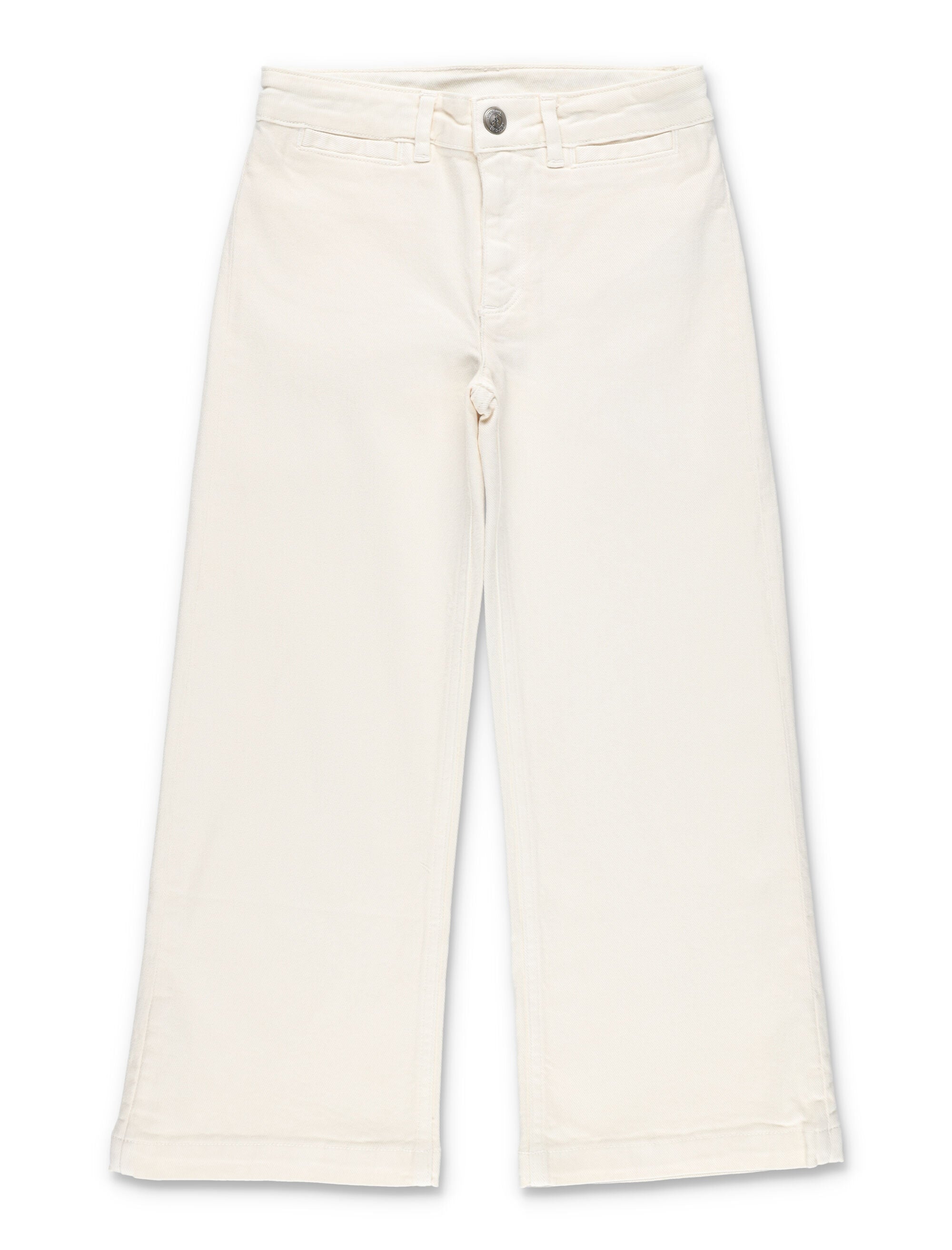 Bonpoint Gersande girls pant in organic cotton denim Ivory Jean