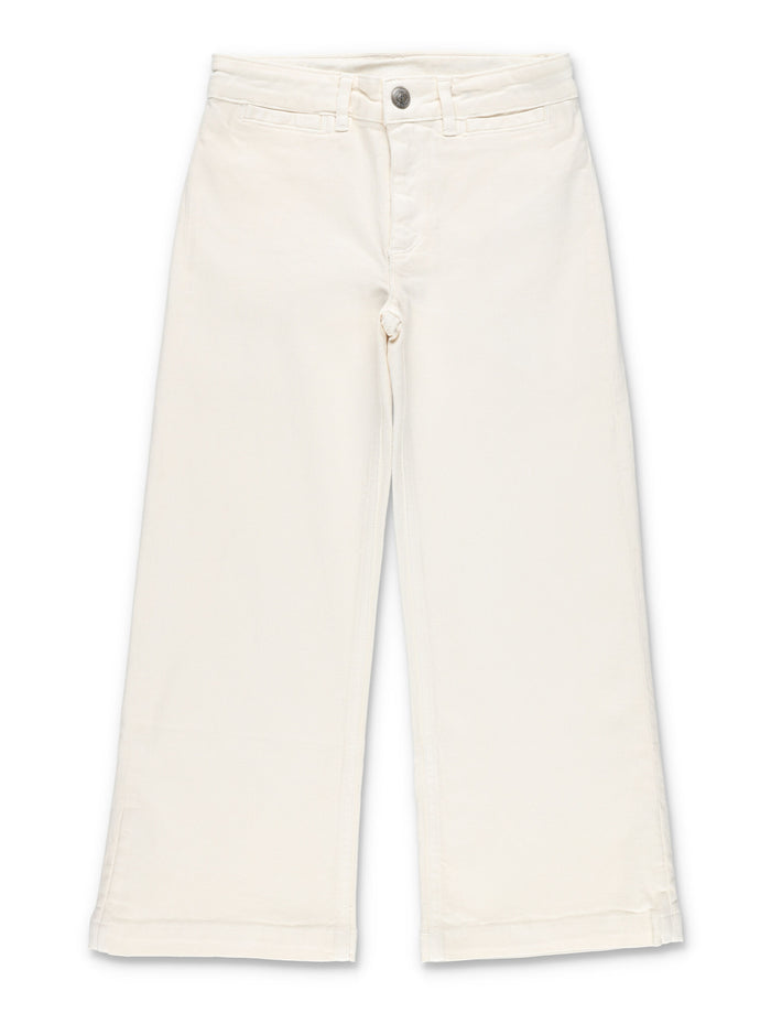 Bonpoint Gersande girls pant in organic cotton denim Ivory Jean