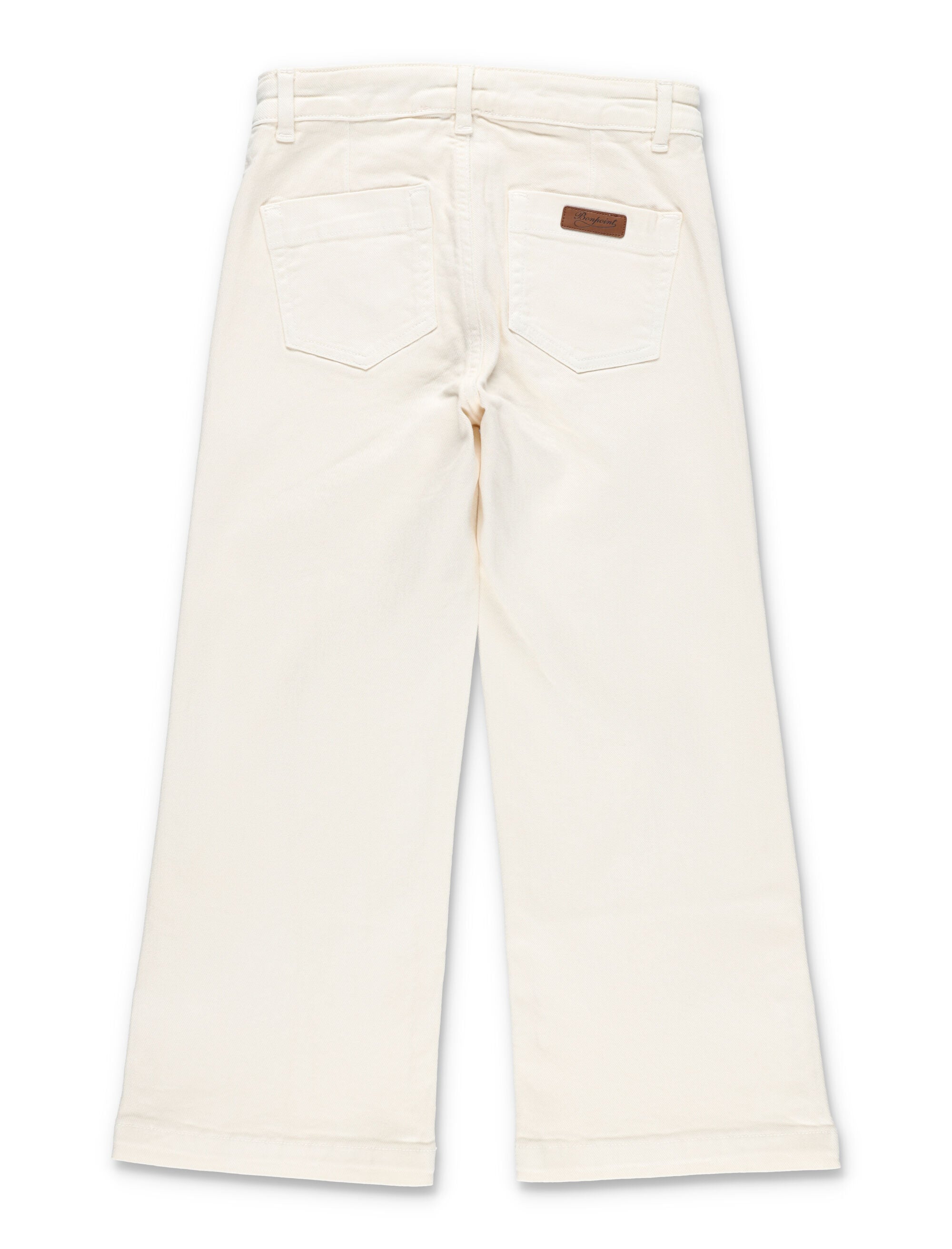 Bonpoint Gersande girls pant in organic cotton denim Ivory Jean