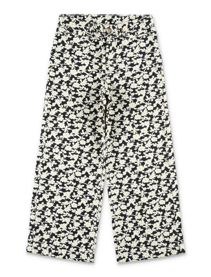 Bonpoint Gersande flared Liberty denim floral trousers Noir Fiori Cotton Pant