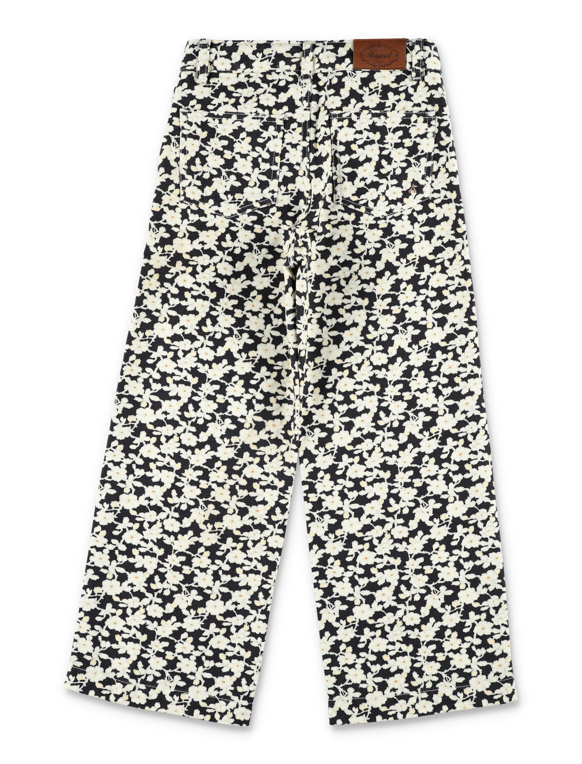 Bonpoint Gersande flared Liberty denim floral trousers Noir Fiori Cotton Pant