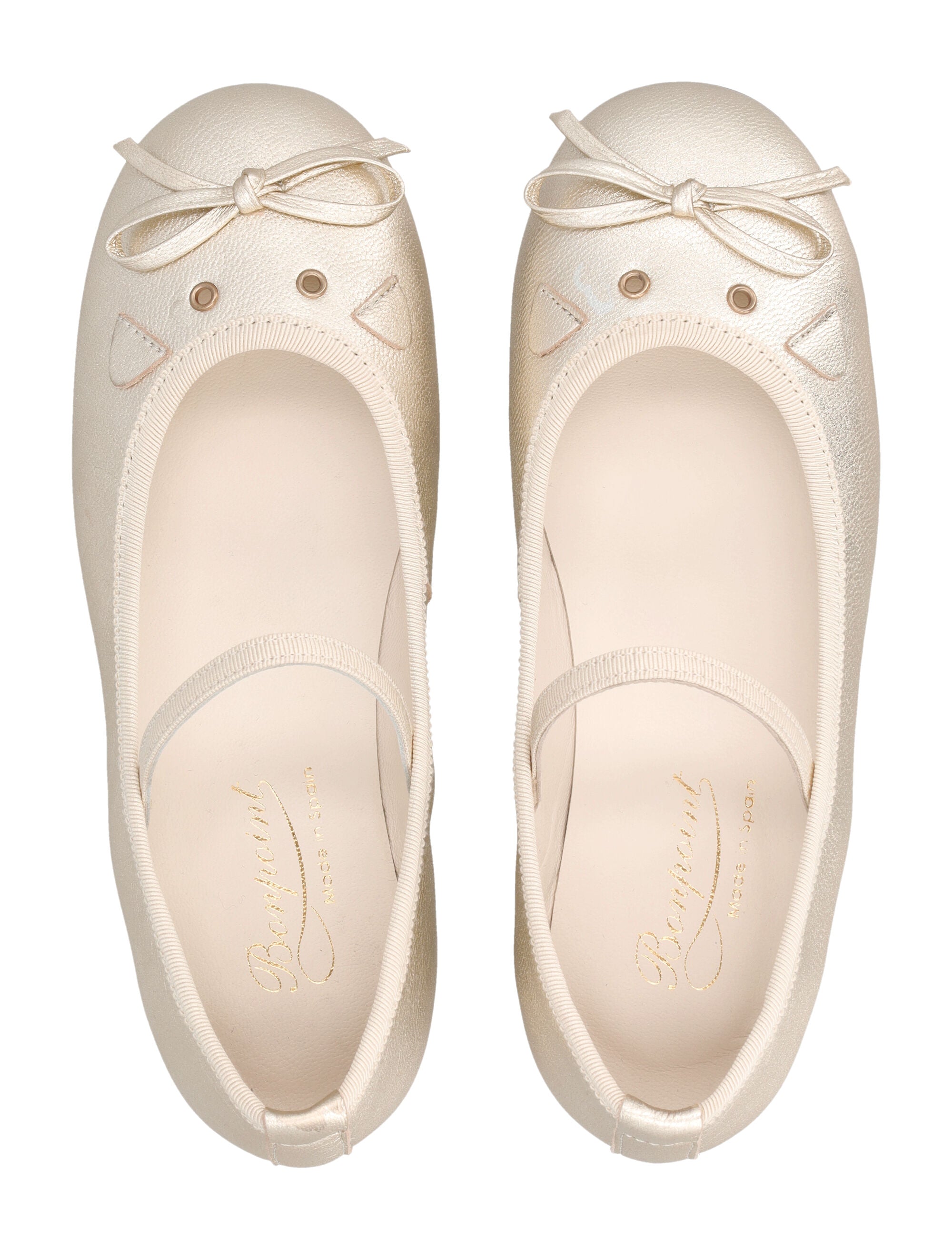 Joie gold leather Cat ballerinas Bonpoint for girl Upper Flat Shoes