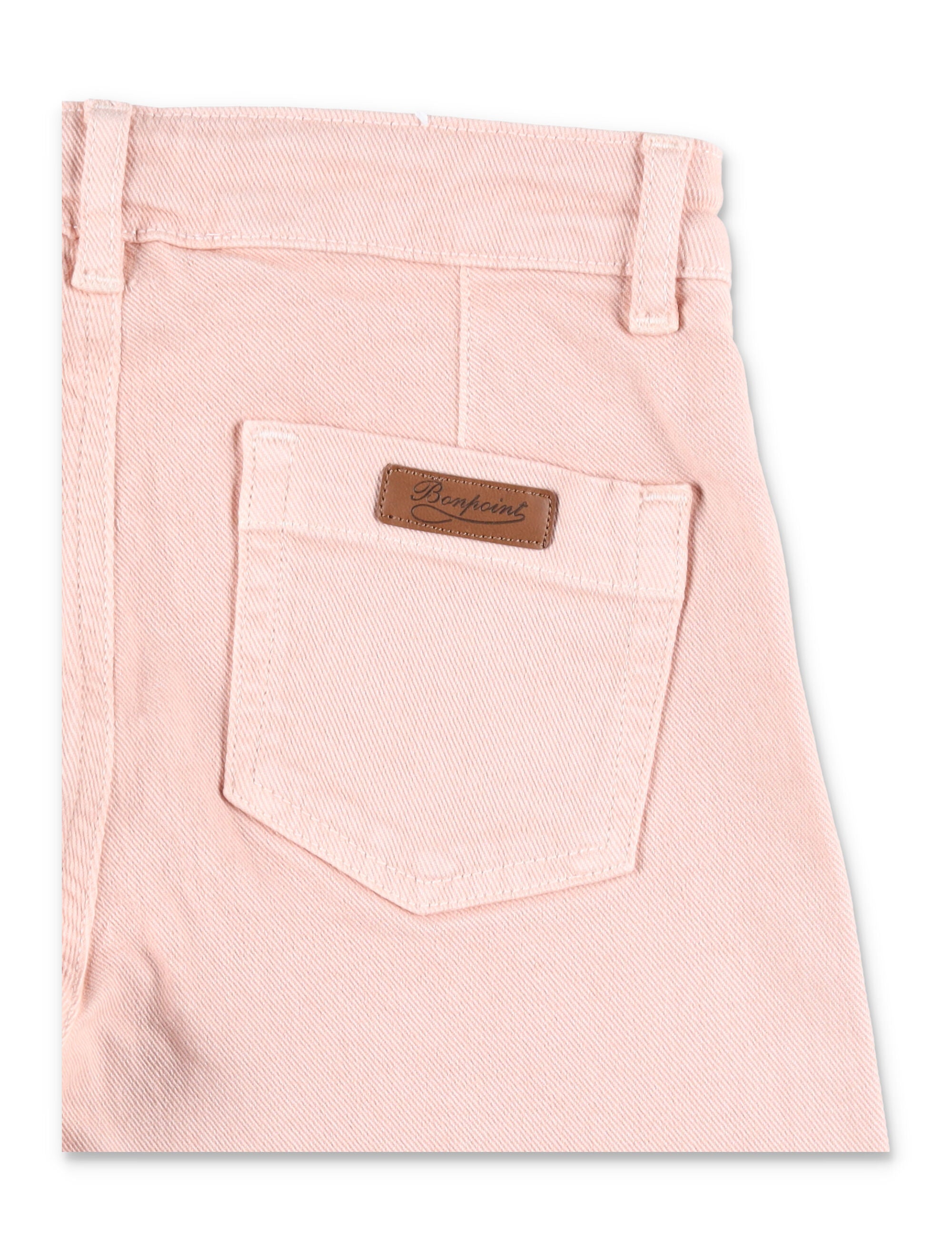 Bonpoint Gersande Girls Flared Jeans in Organic Cotton Pale Pink