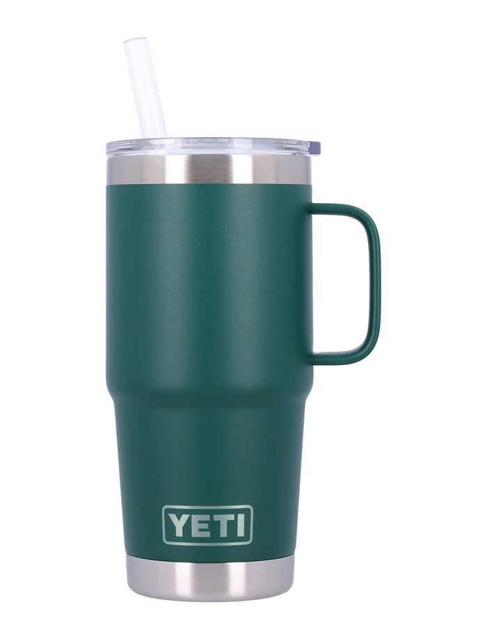 25 OZ straw mug Black Forest Green Lifestyle