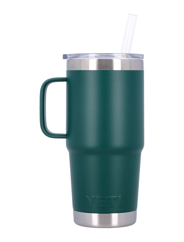 25 OZ straw mug Black Forest Green Lifestyle