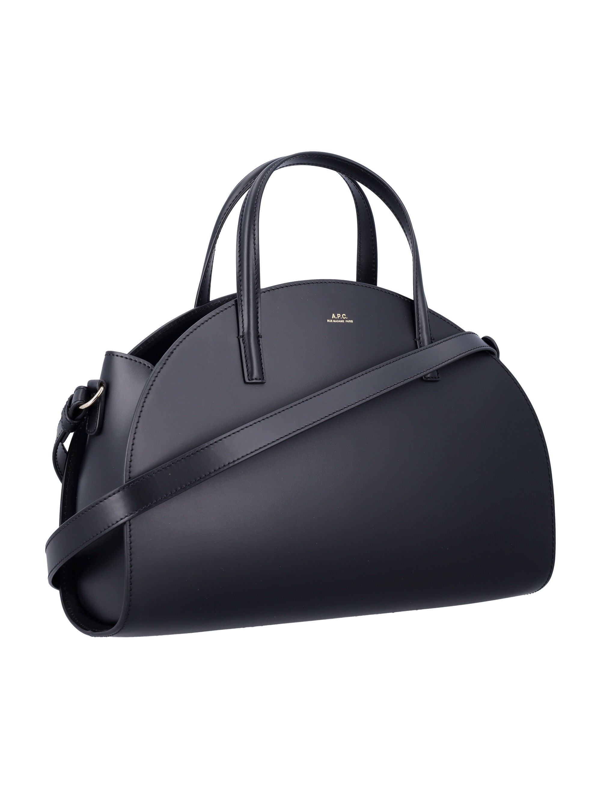 Tote Demi Lune Black Cow Leather