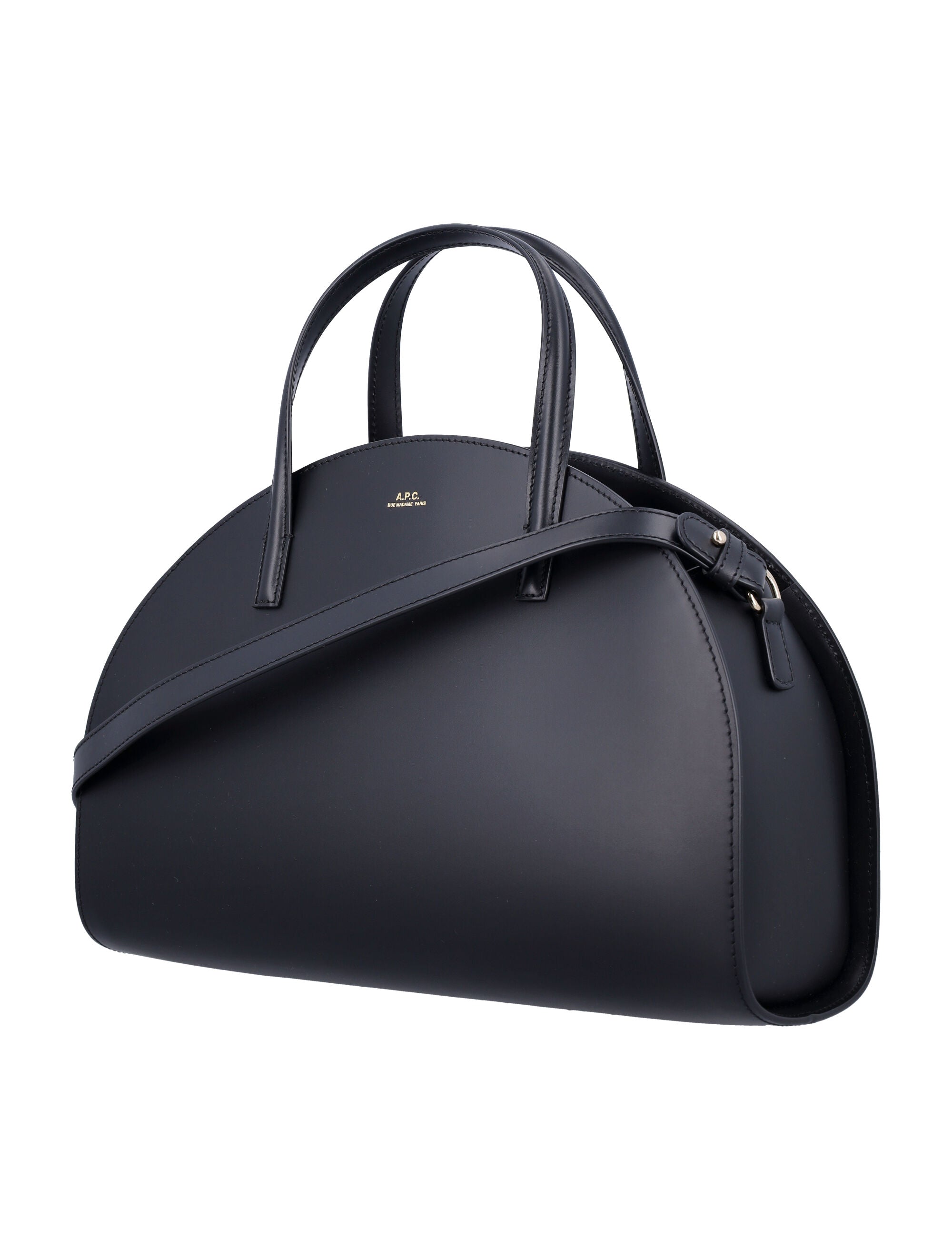 Tote Demi Lune Black Cow Leather