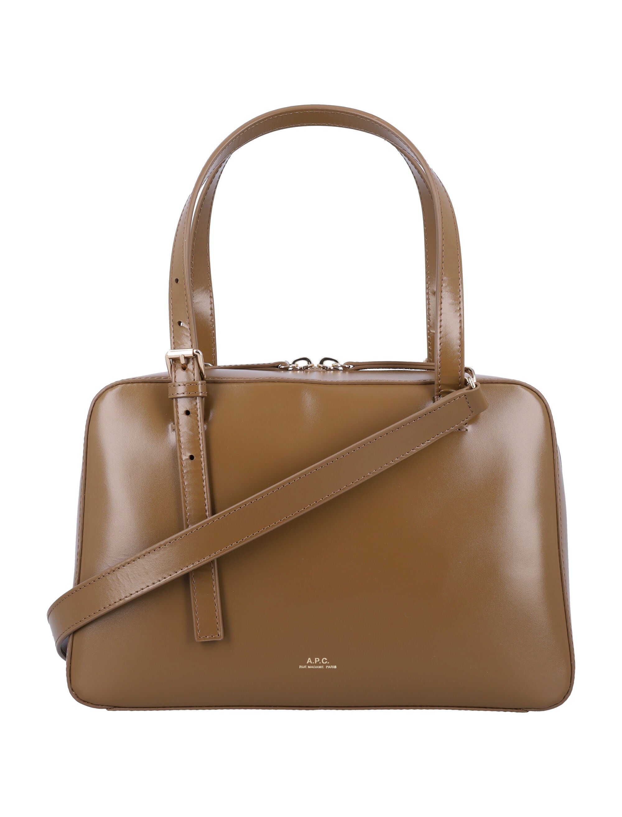 A.p.c. Virginie Leather Box Bag Terre Cow Shoulder