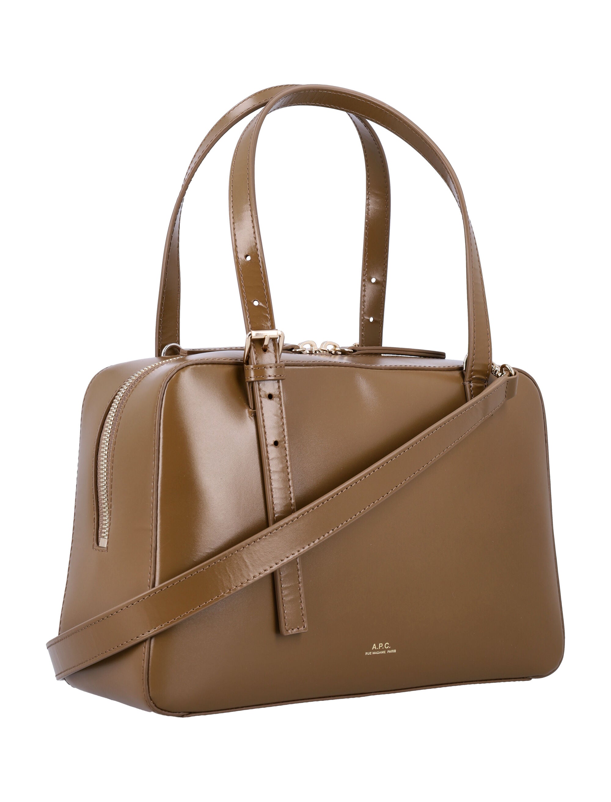 A.p.c. Virginie Leather Box Bag Terre Cow Shoulder