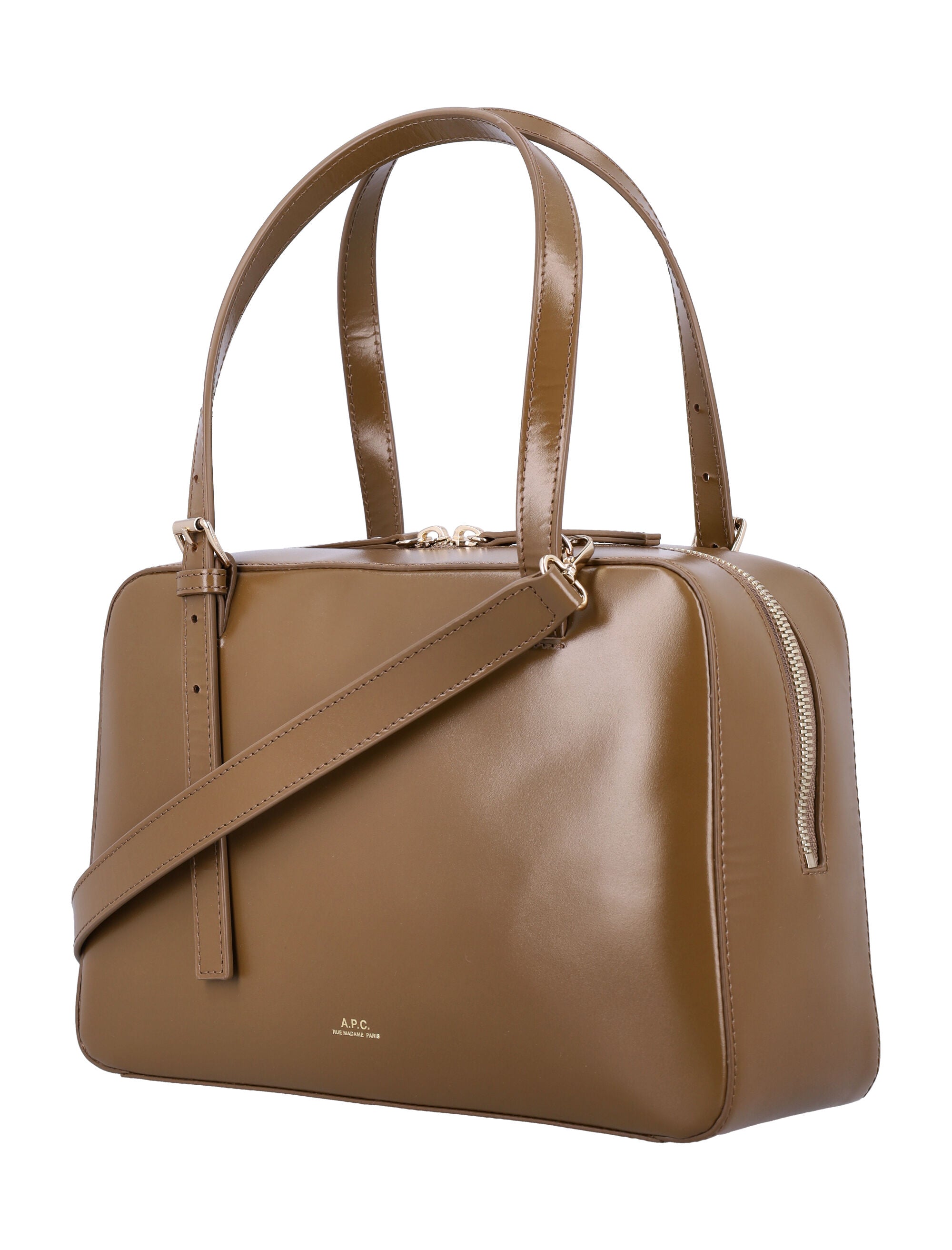 A.p.c. Virginie Leather Box Bag Terre Cow Shoulder