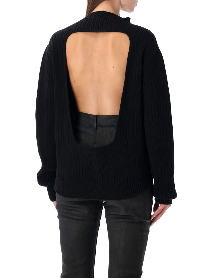 Rick Owens AL black heavy wool sweater New