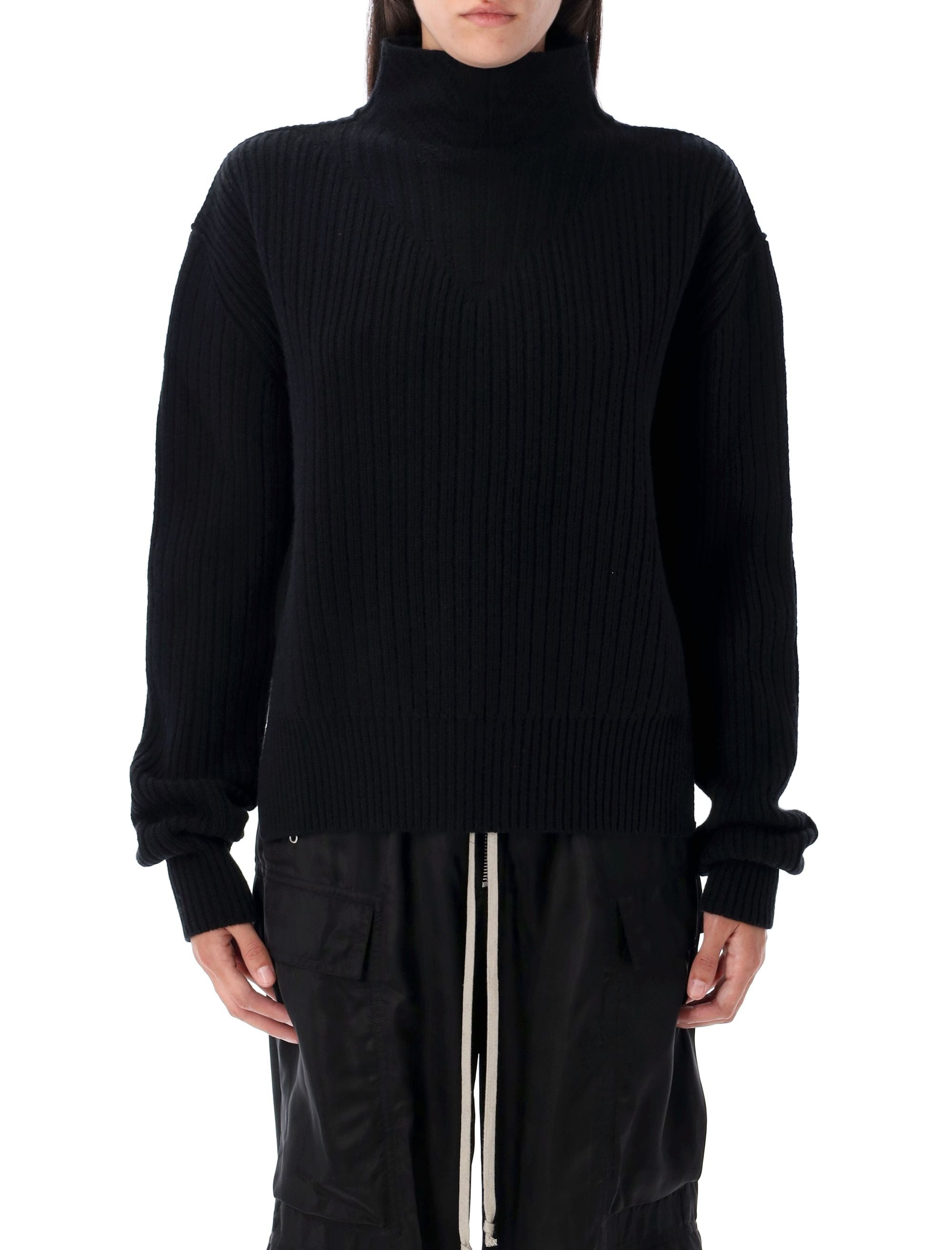 Fisherman turtle neck sweater Black New Wool