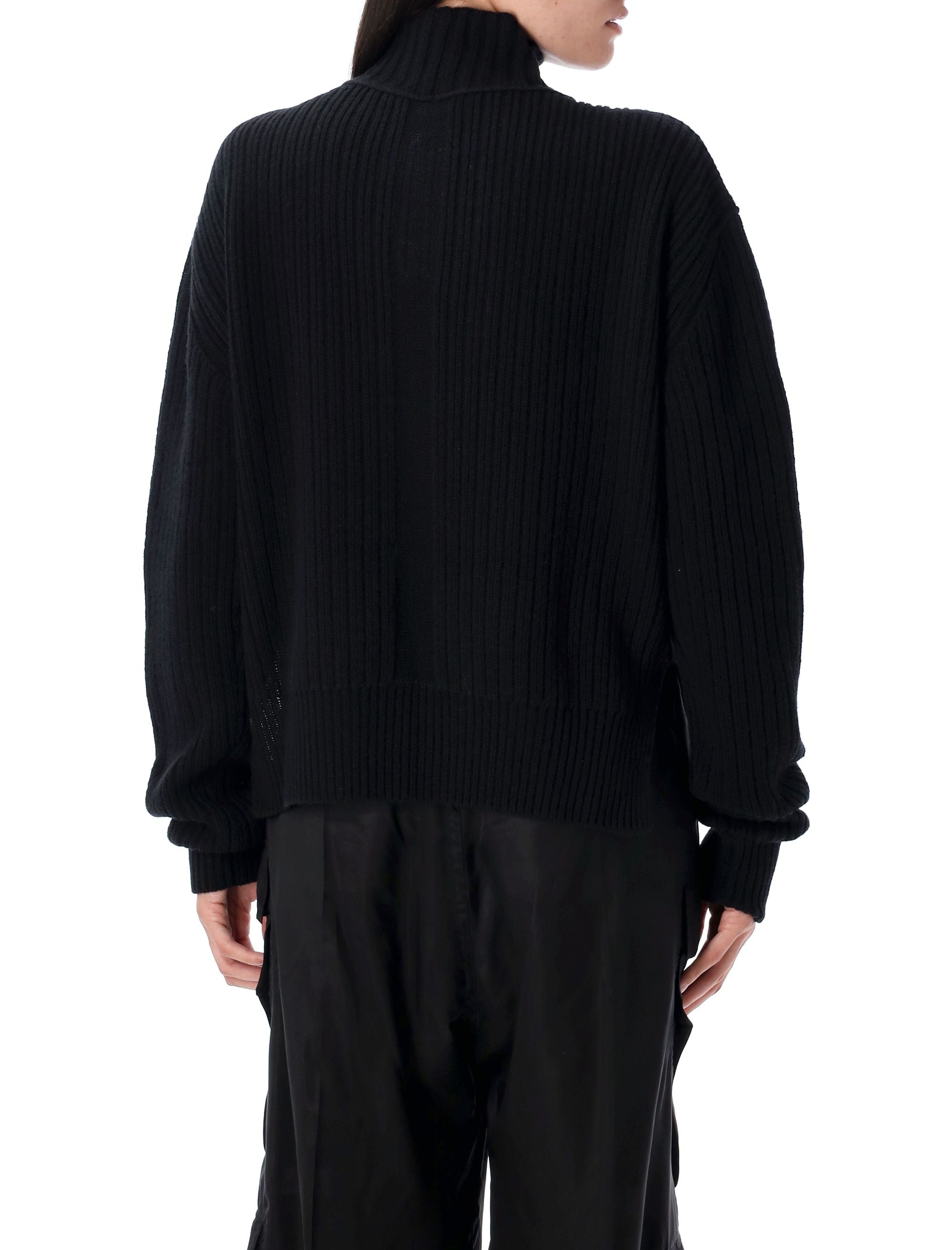 Fisherman turtle neck sweater Black New Wool