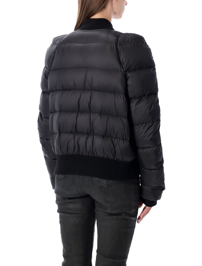Rick Owens Black Padded Bomber Jacket Nylon Down