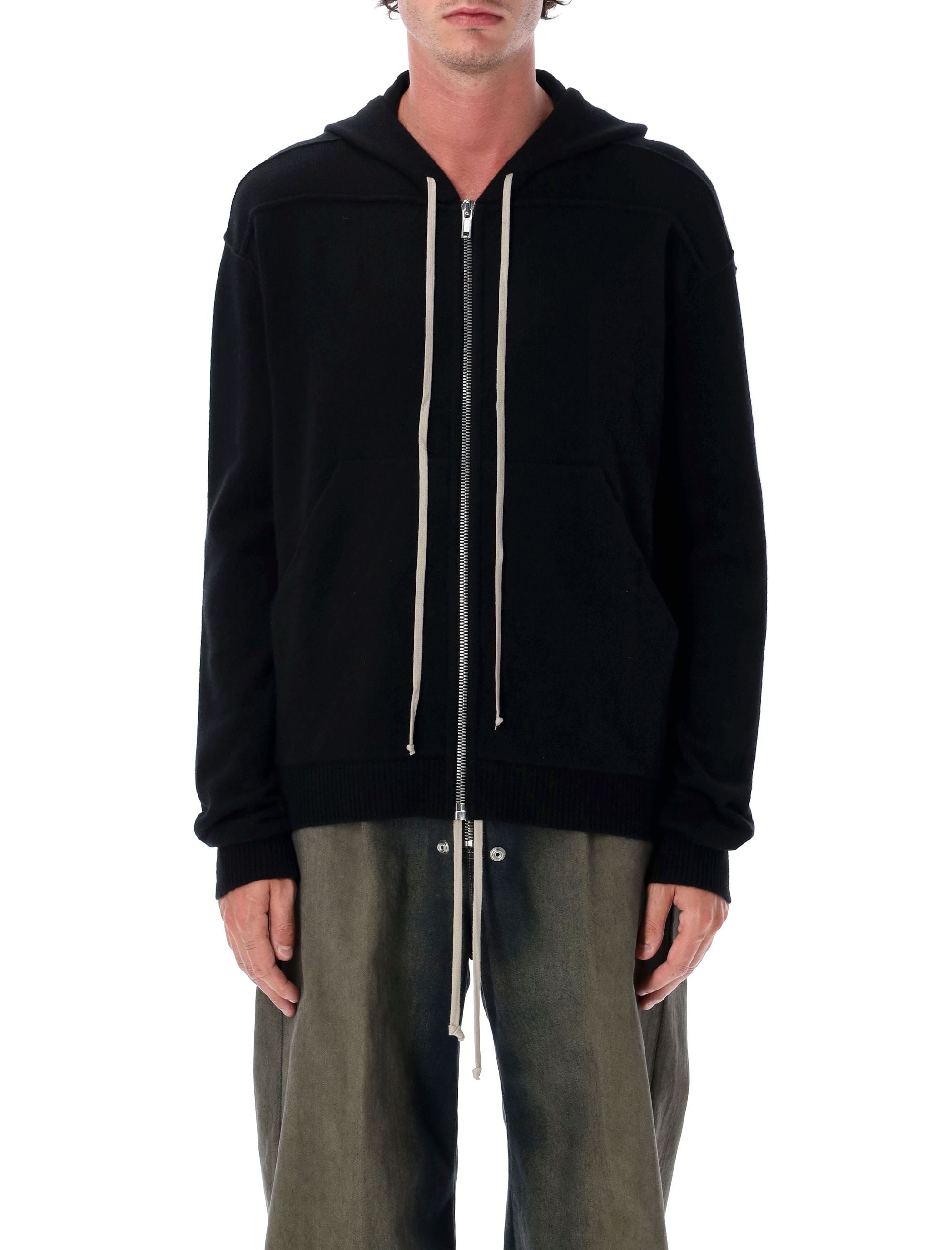 Cashmere zipped hoodie Black Cahmere Cardigan