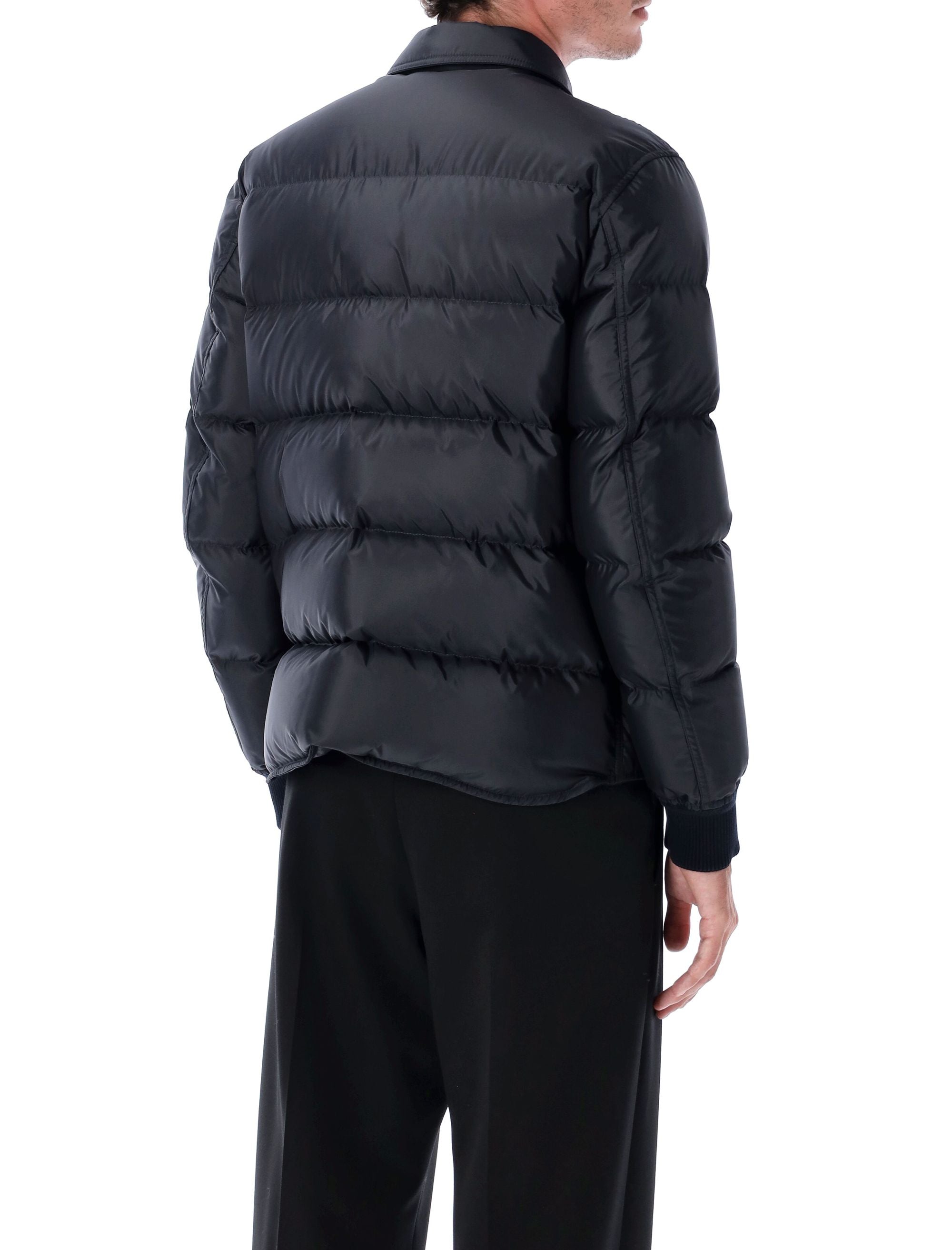 Techno satin down outershirt Night Indigo Polyester Lining Jacket