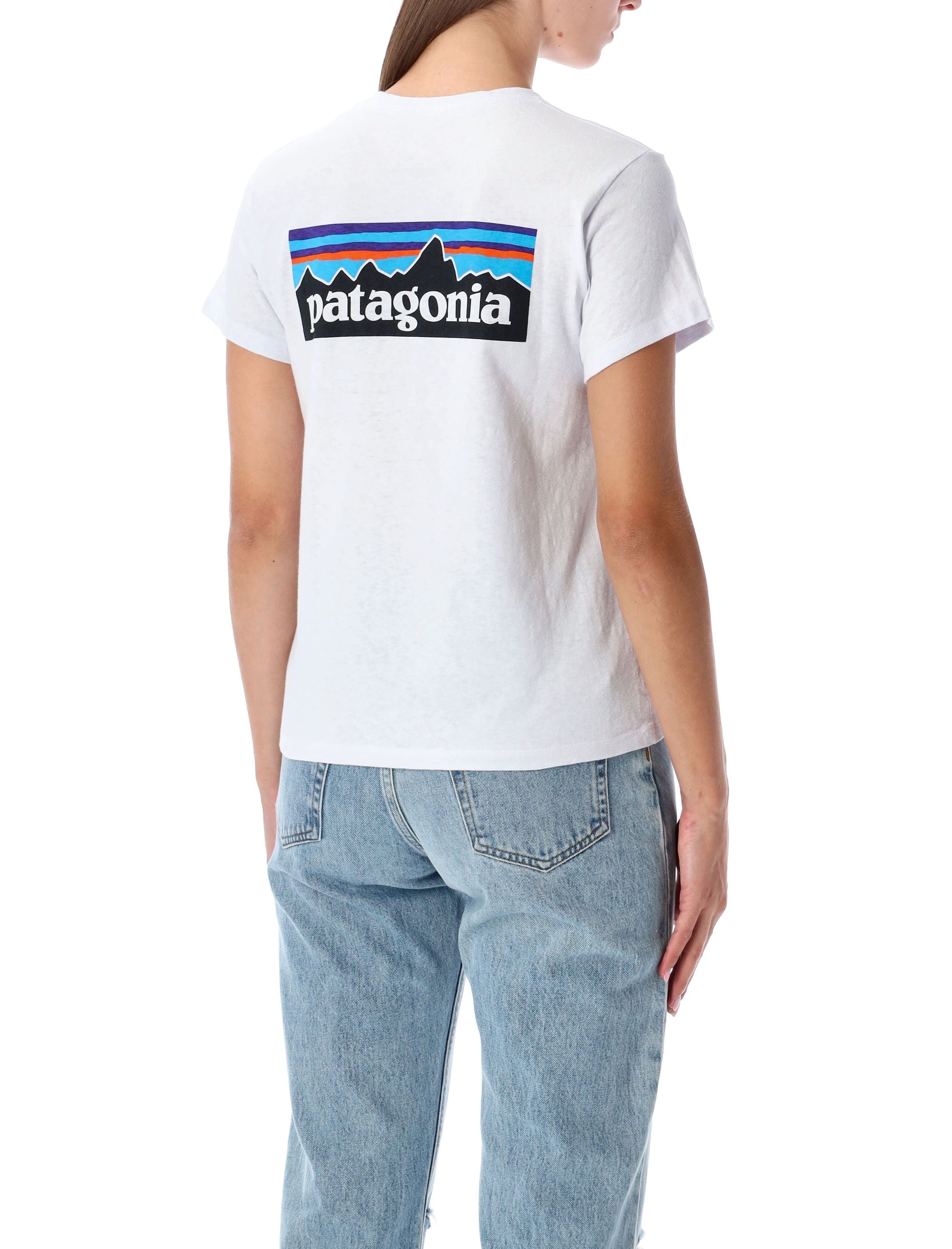 Patagonia P-6 Logo Responsibili-Tee® recycled crewneck T-shirt White Cotton