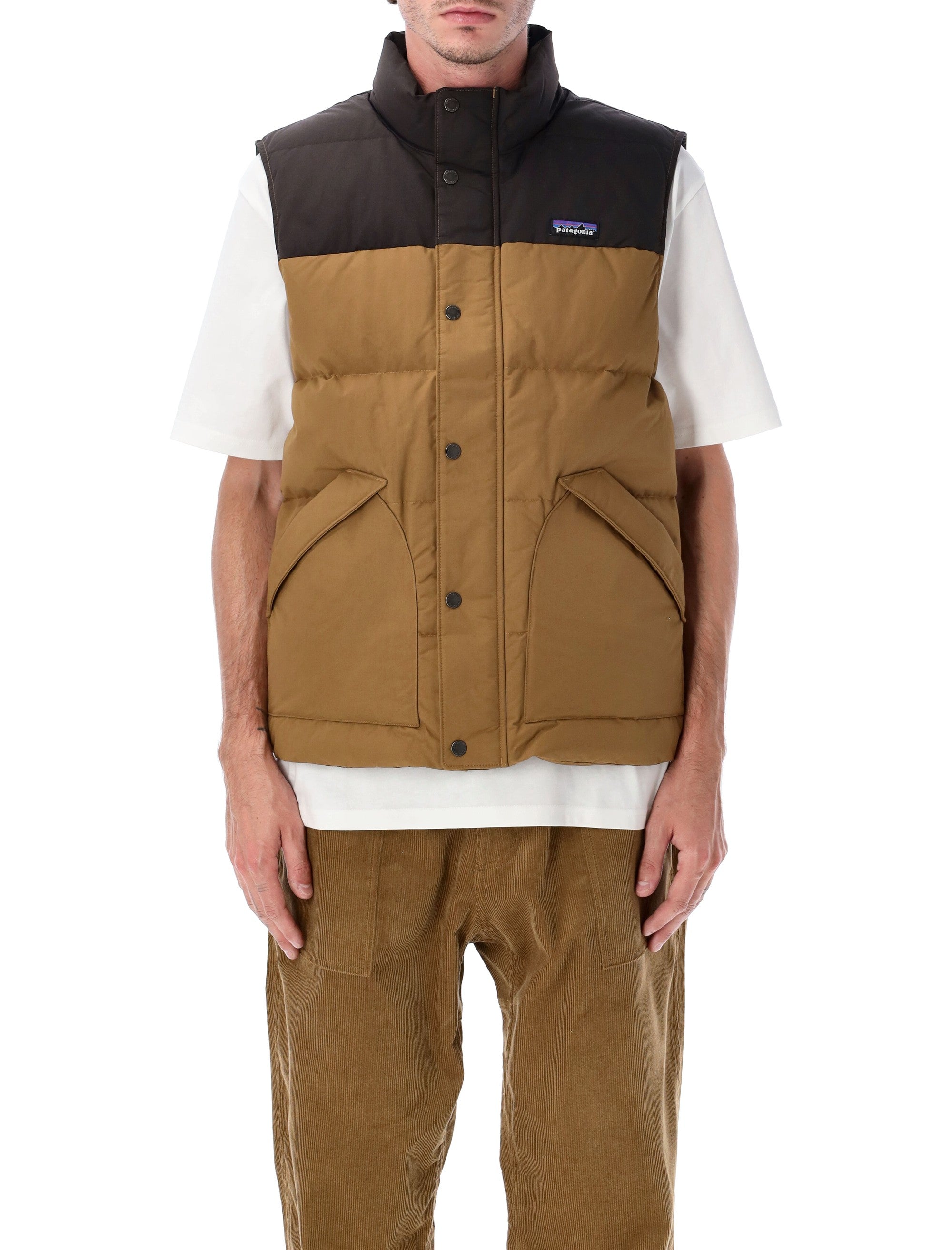 Patagonia Downdrift Down Vest Brown Recycled Nylon Lining