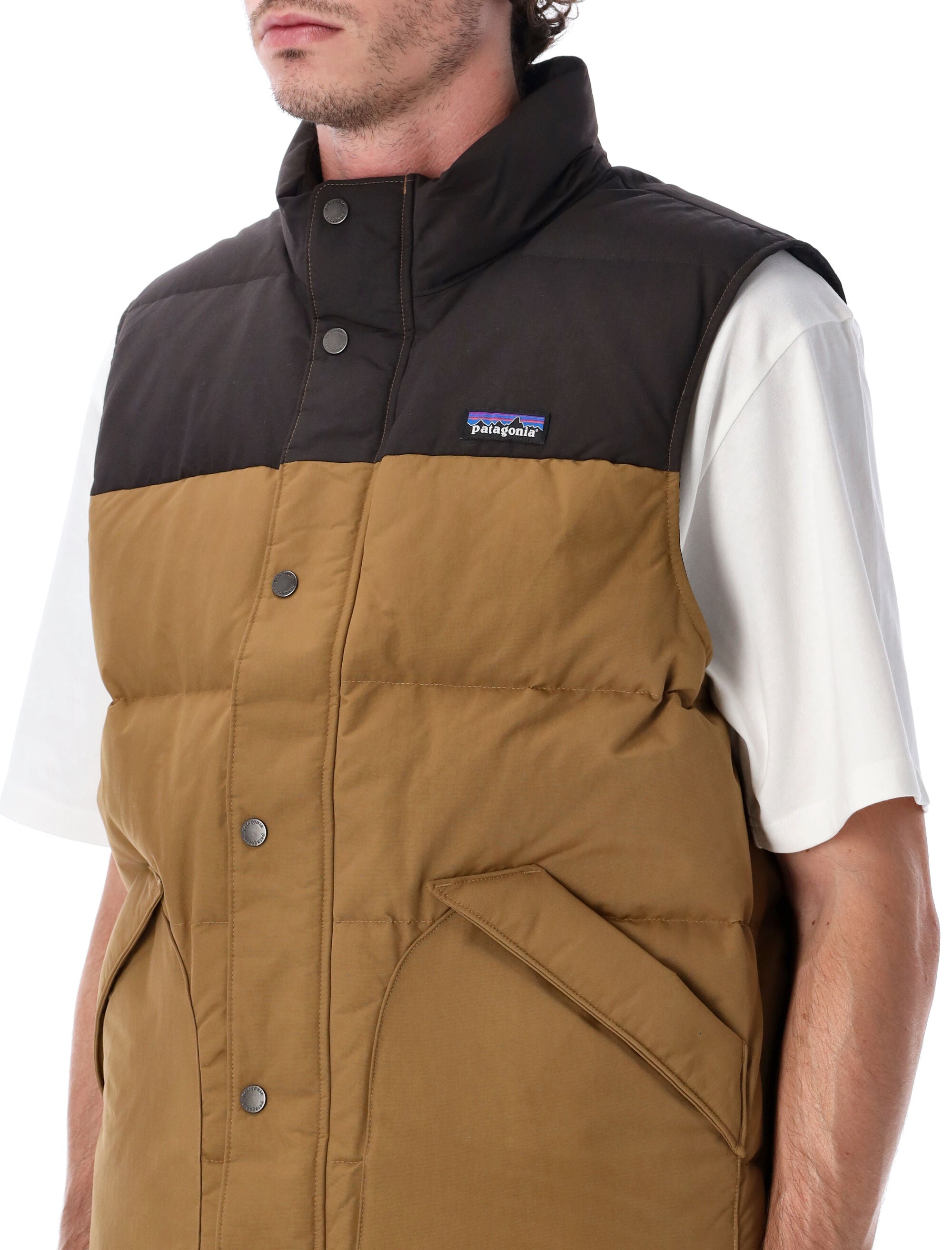 Patagonia Downdrift Down Vest Brown Recycled Nylon Lining