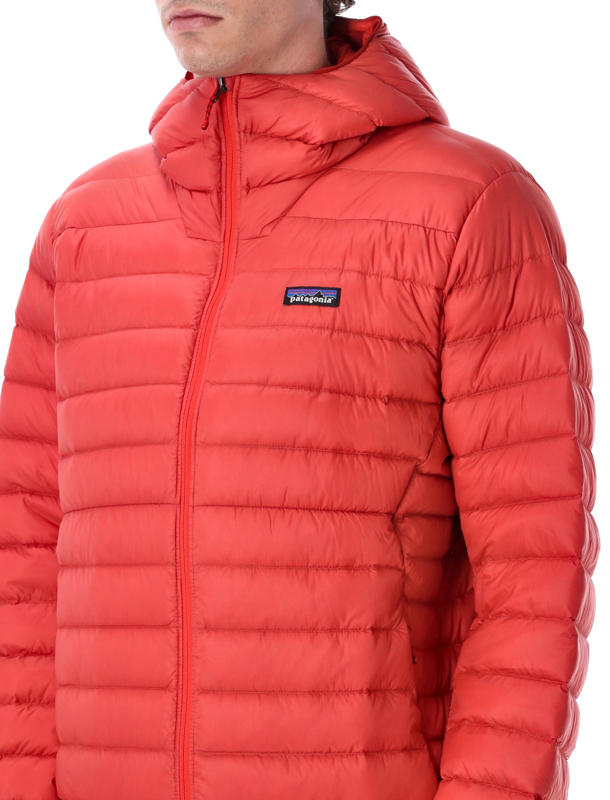 Patagonia Down Sweater insulated hoody Amanita Red Recycled Nylon Lining Jacket