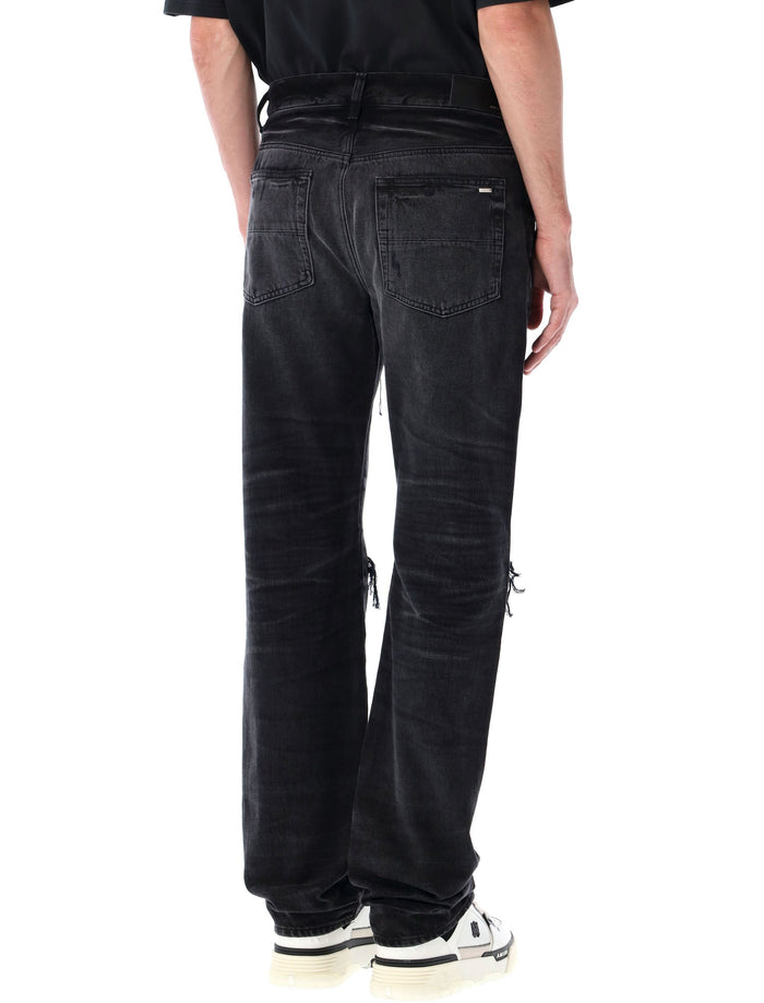 Leather Straight Mx1 Jean Vintage Black Cotton
