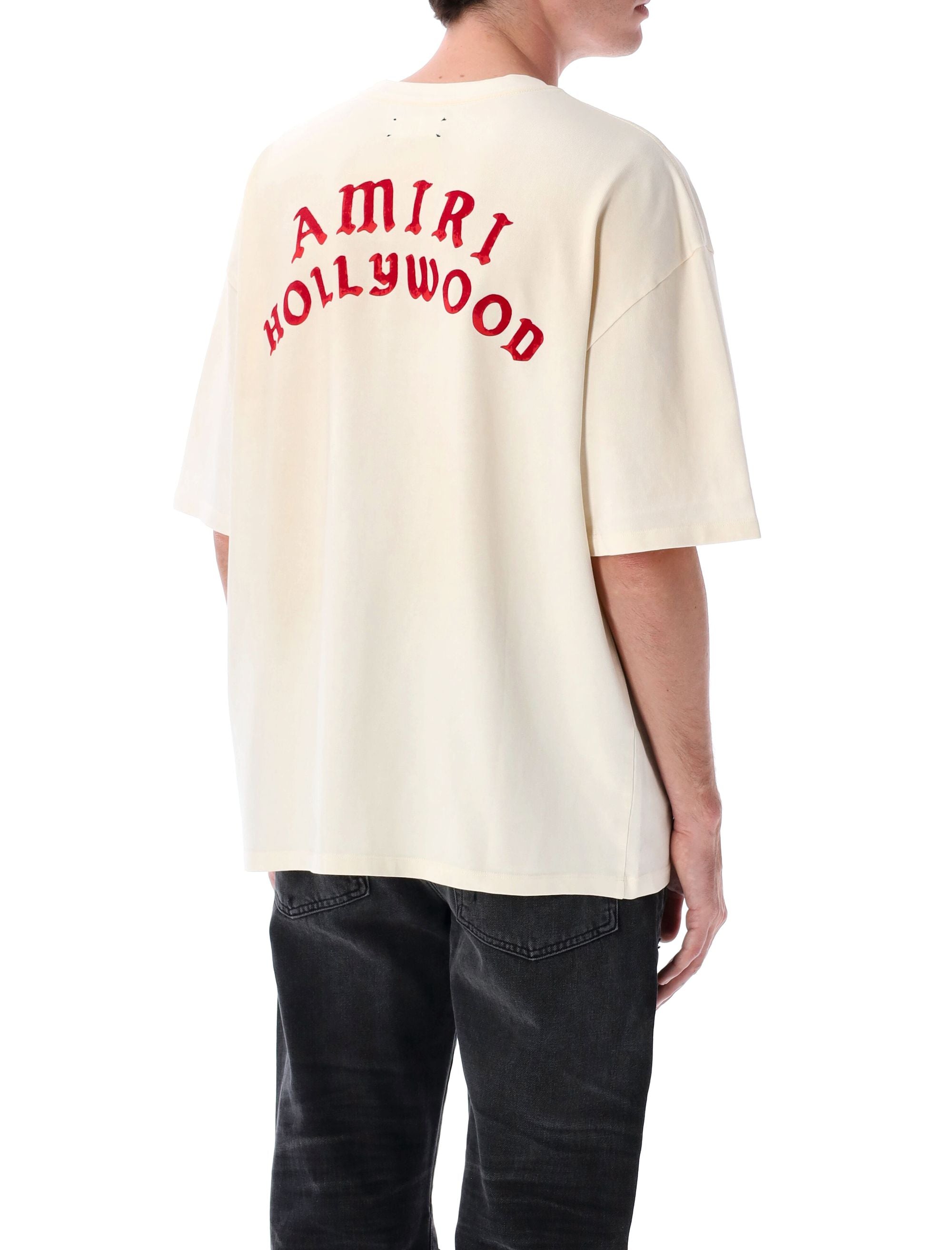 Hollywood oversized tee Ivory Red Cotton T-shirt