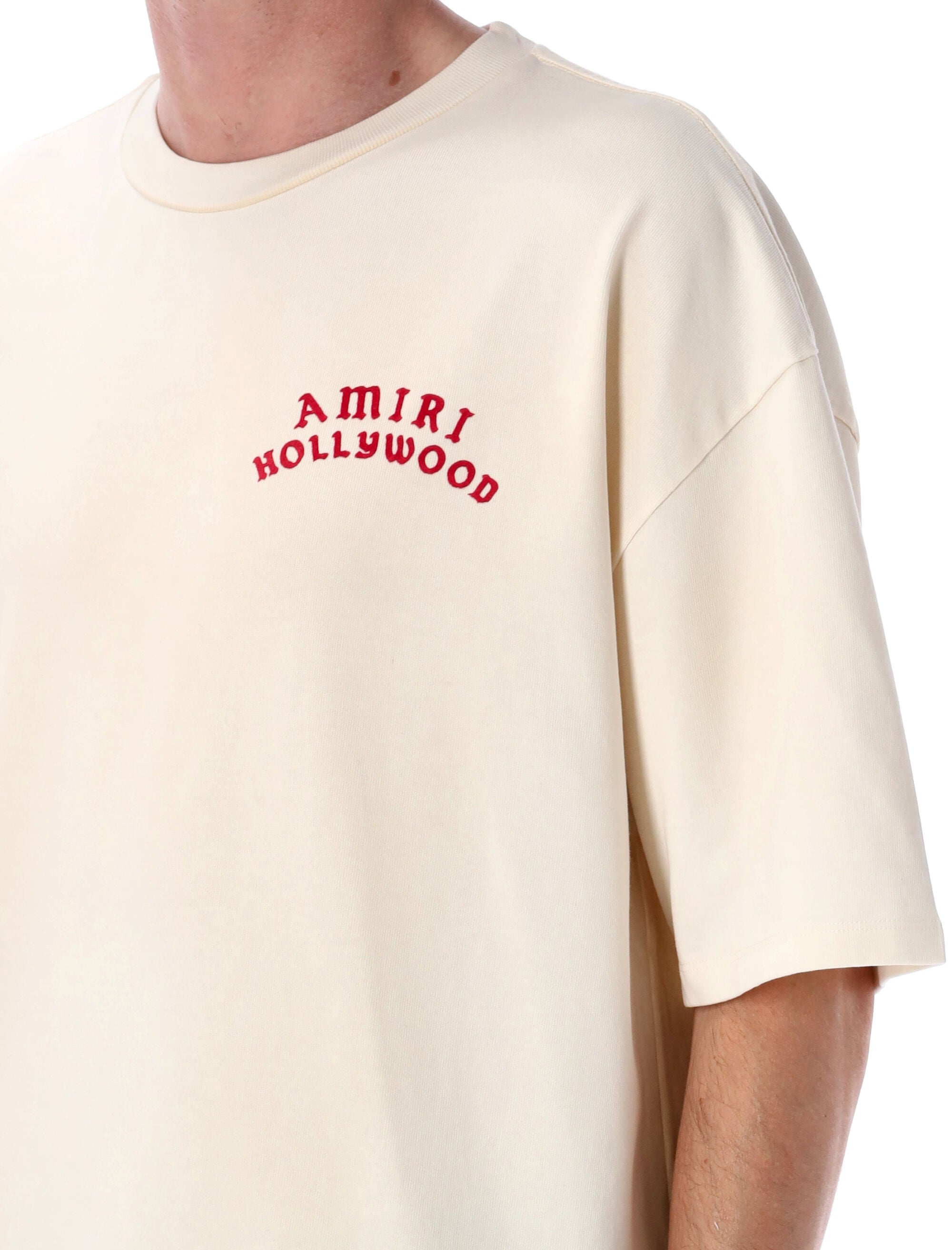Hollywood oversized tee Ivory Red Cotton T-shirt