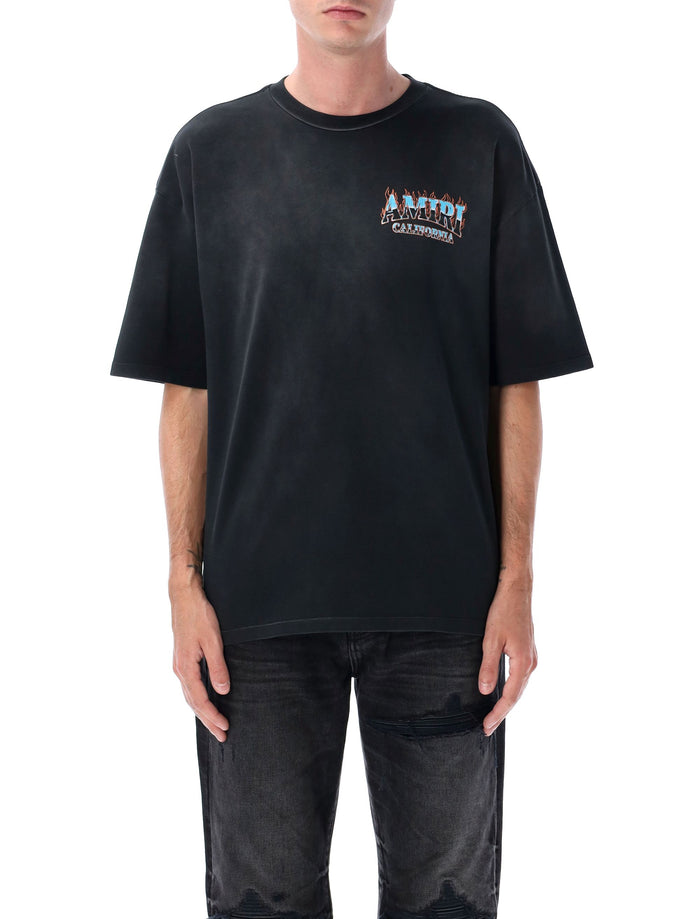 Sunny Place OS tee Black Cotton T-shirt