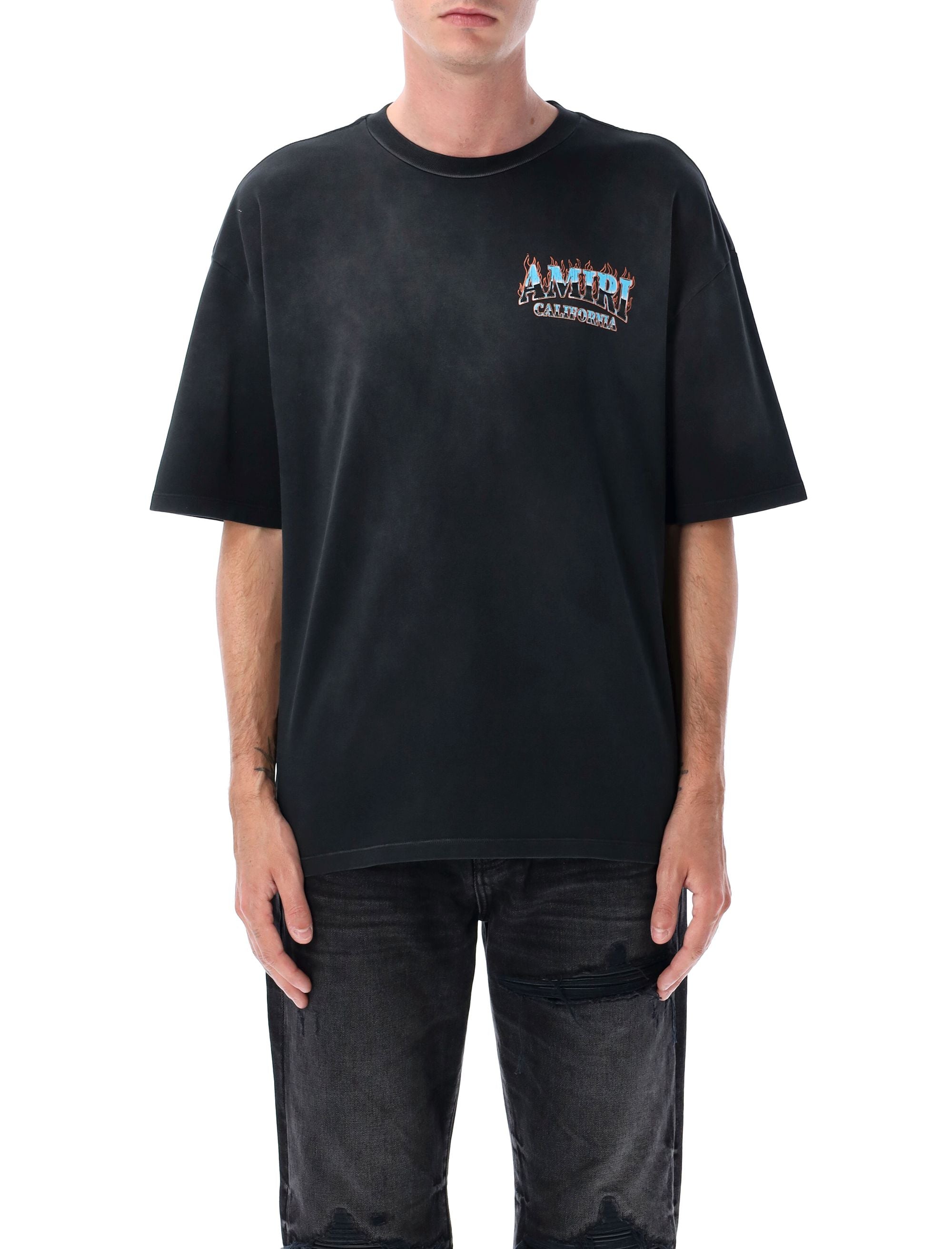 Sunny Place OS tee Black Cotton T-shirt