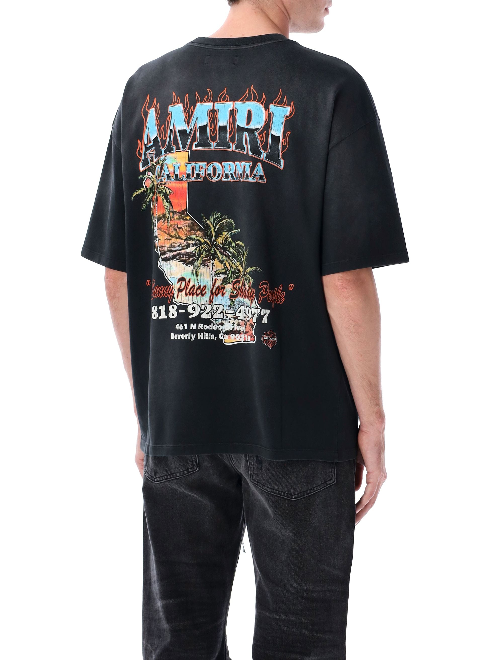 Sunny Place OS tee Black Cotton T-shirt