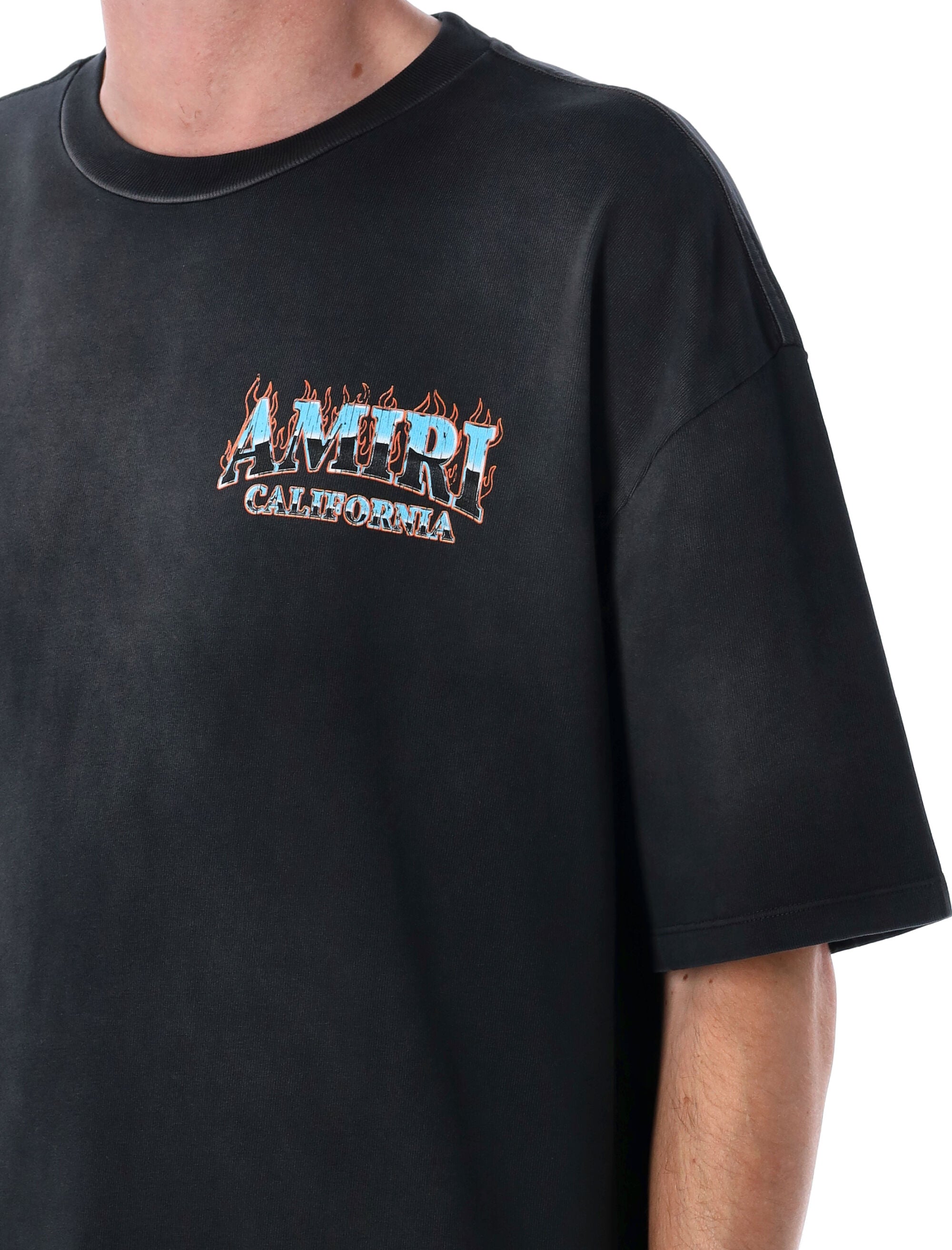 Sunny Place OS tee Black Cotton T-shirt