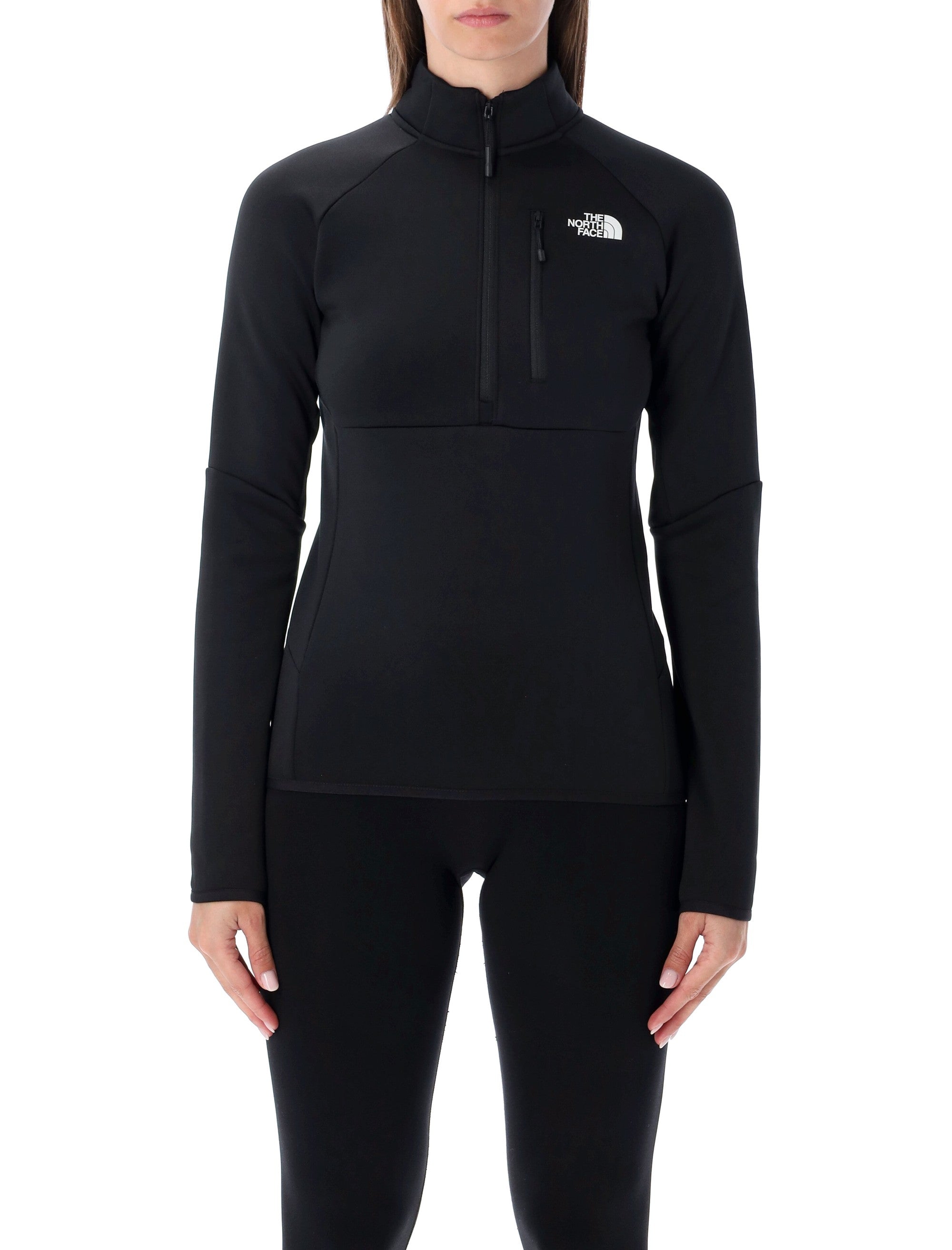 The North Face black Polartec® Meteora technical fleece 1-4 zip Polyester Ski Wear