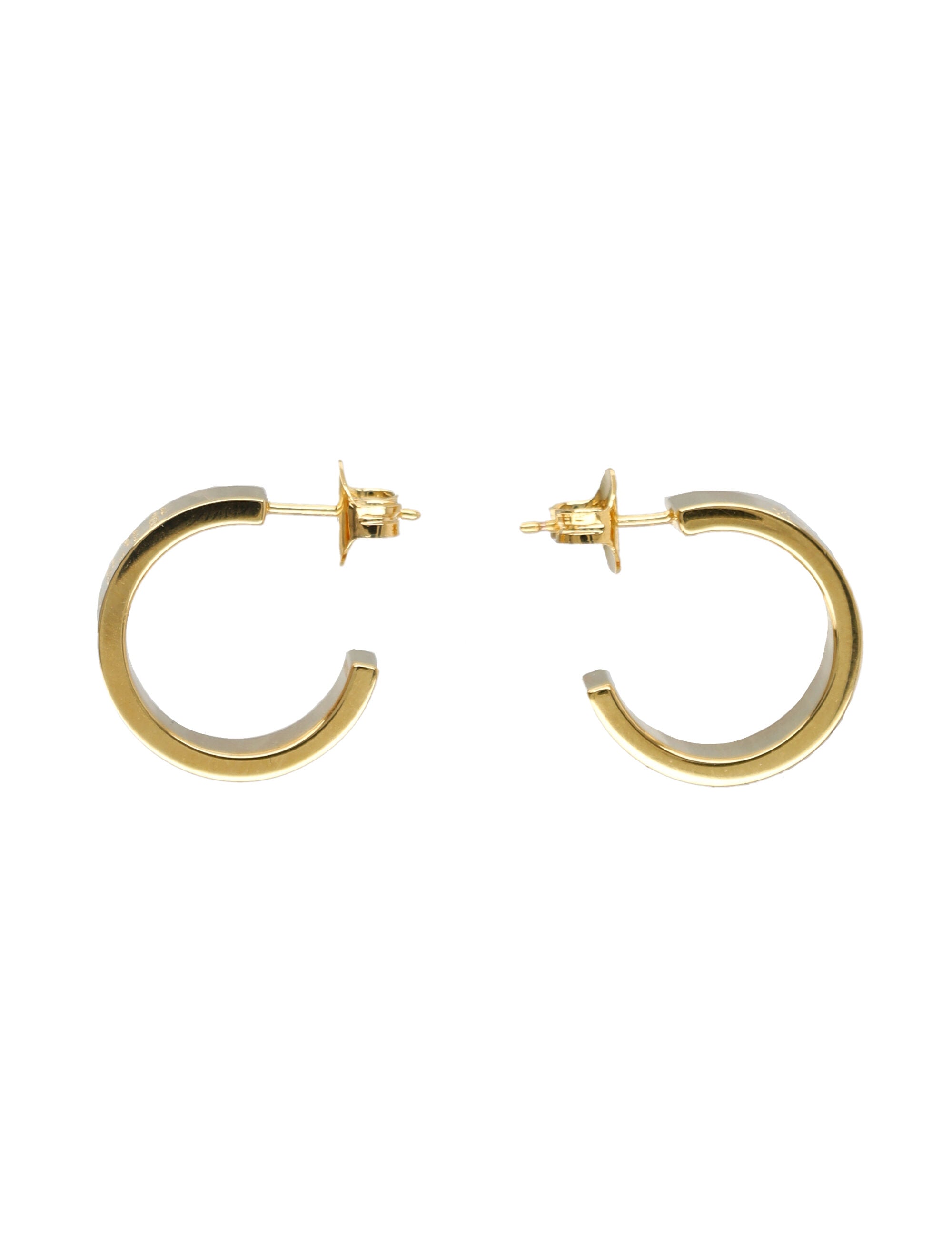 MM6 Maison Margiela numeric minimal signature hoop earrings Yellow Gold Polished Brass