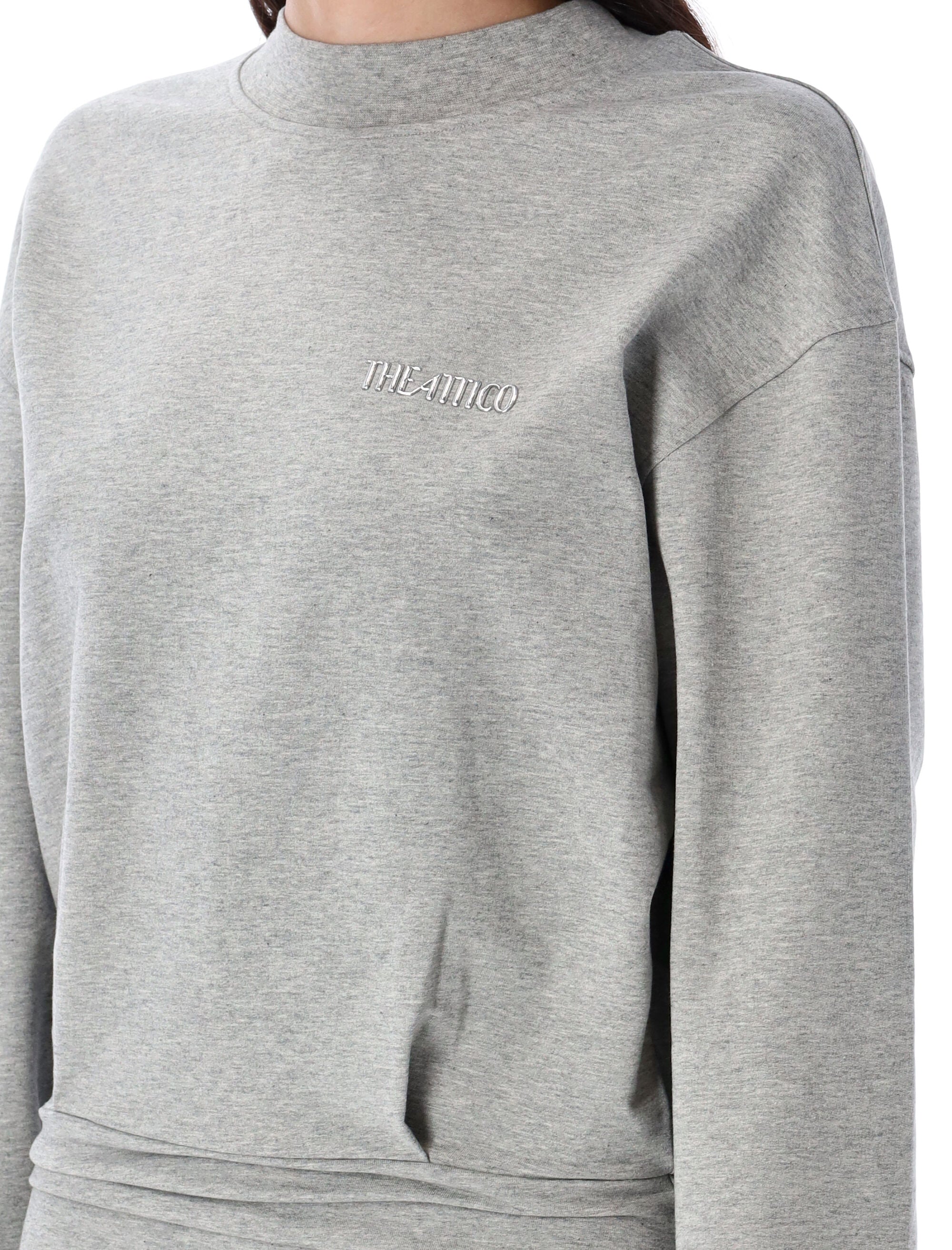 Light American fleece mini dress Melange Grey Cotton