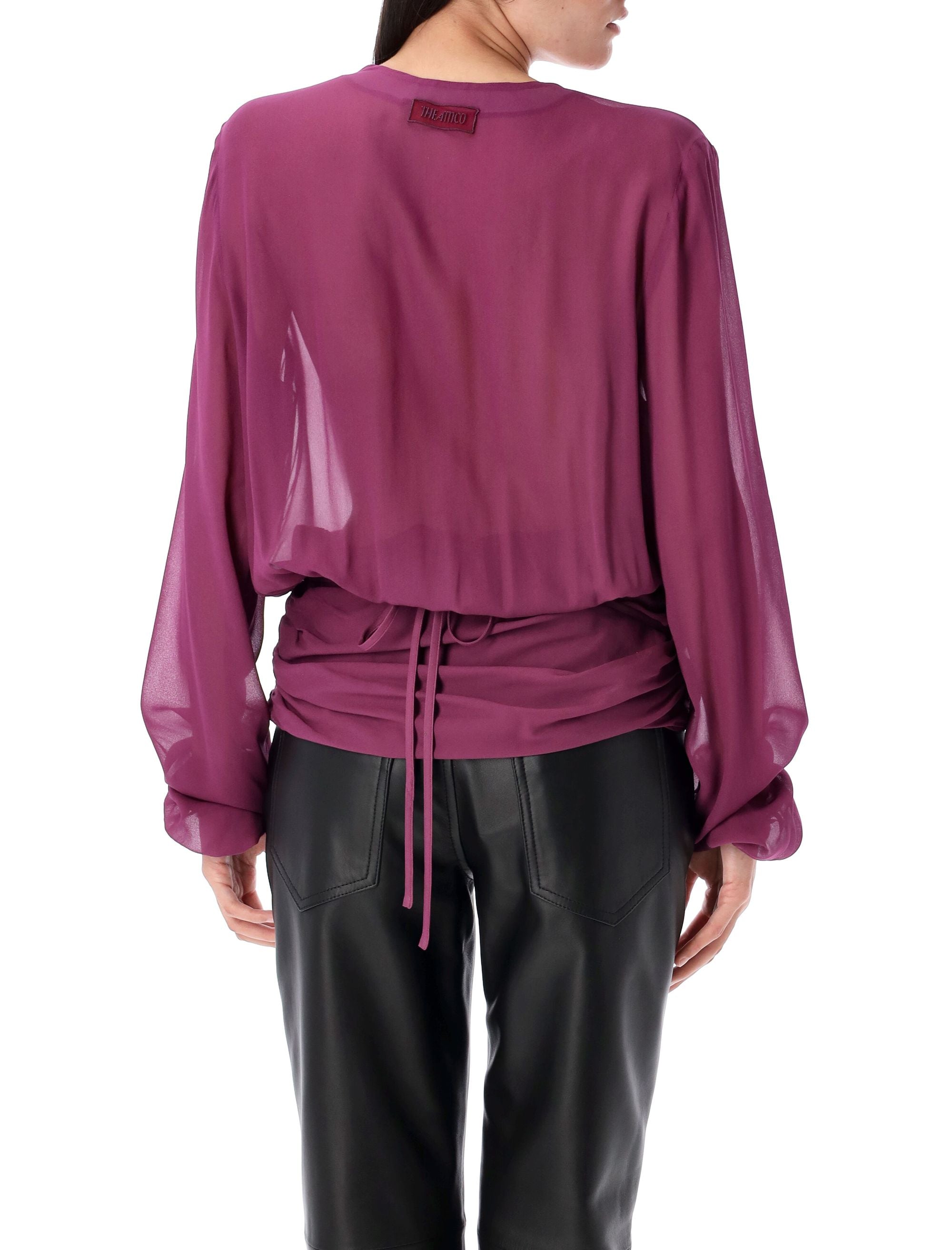 Georgette blouse Plum Viscose Shirt