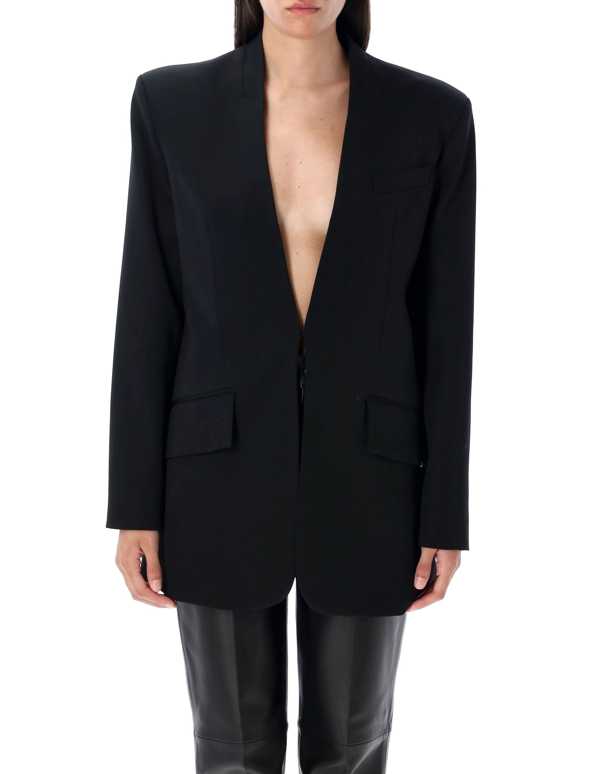 Wool gabardine jacket Black Virgin Lining Blazer
