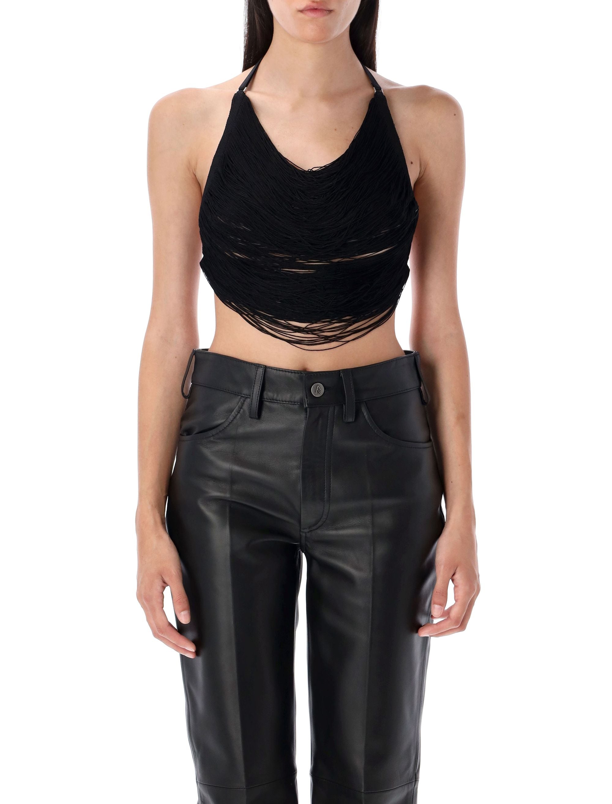 Fringes top Black Viscose