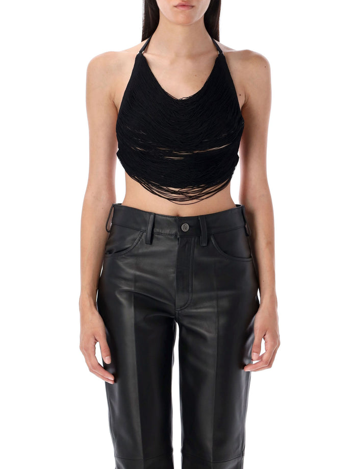 Fringes top Black Viscose