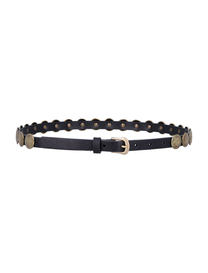 Trinidad thin belt Black Cow Leather