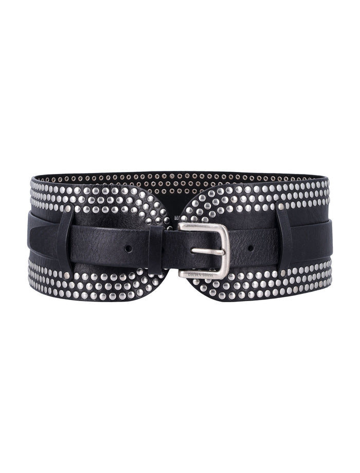 Sash leather belt Black Cow