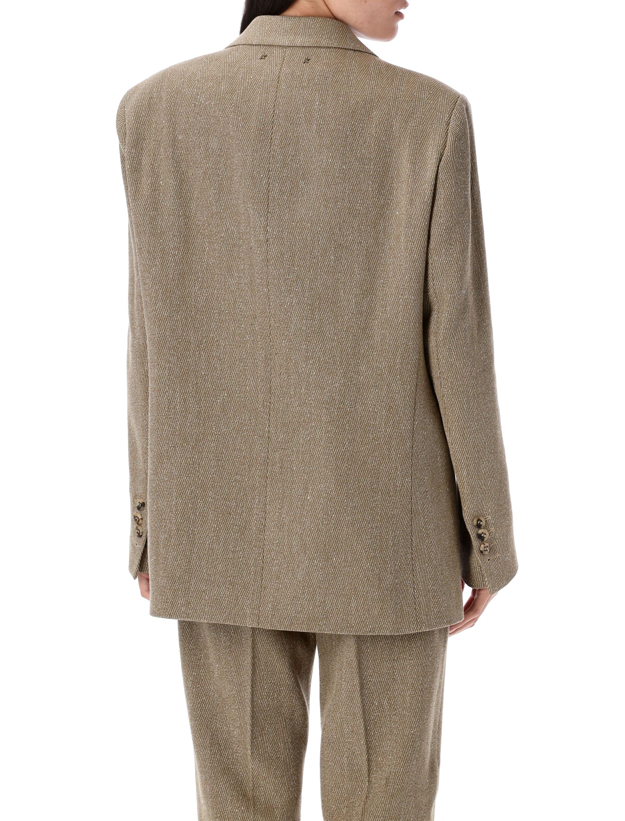 Single breasted blazer Golden Brown Linen