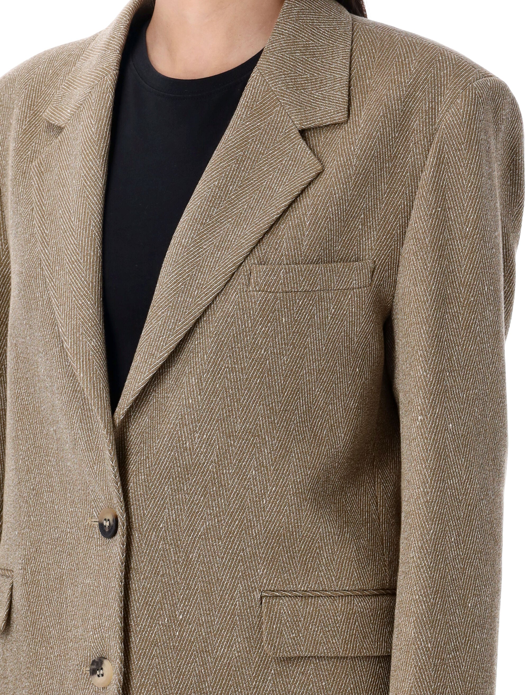 Single breasted blazer Golden Brown Linen