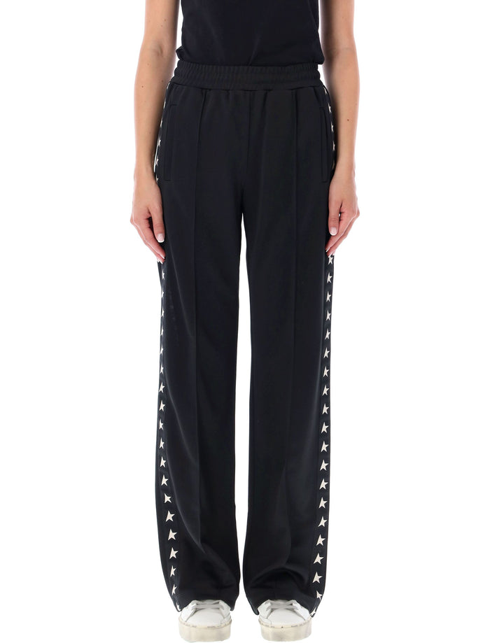 Wide jogging Black White Star Polyester Pant