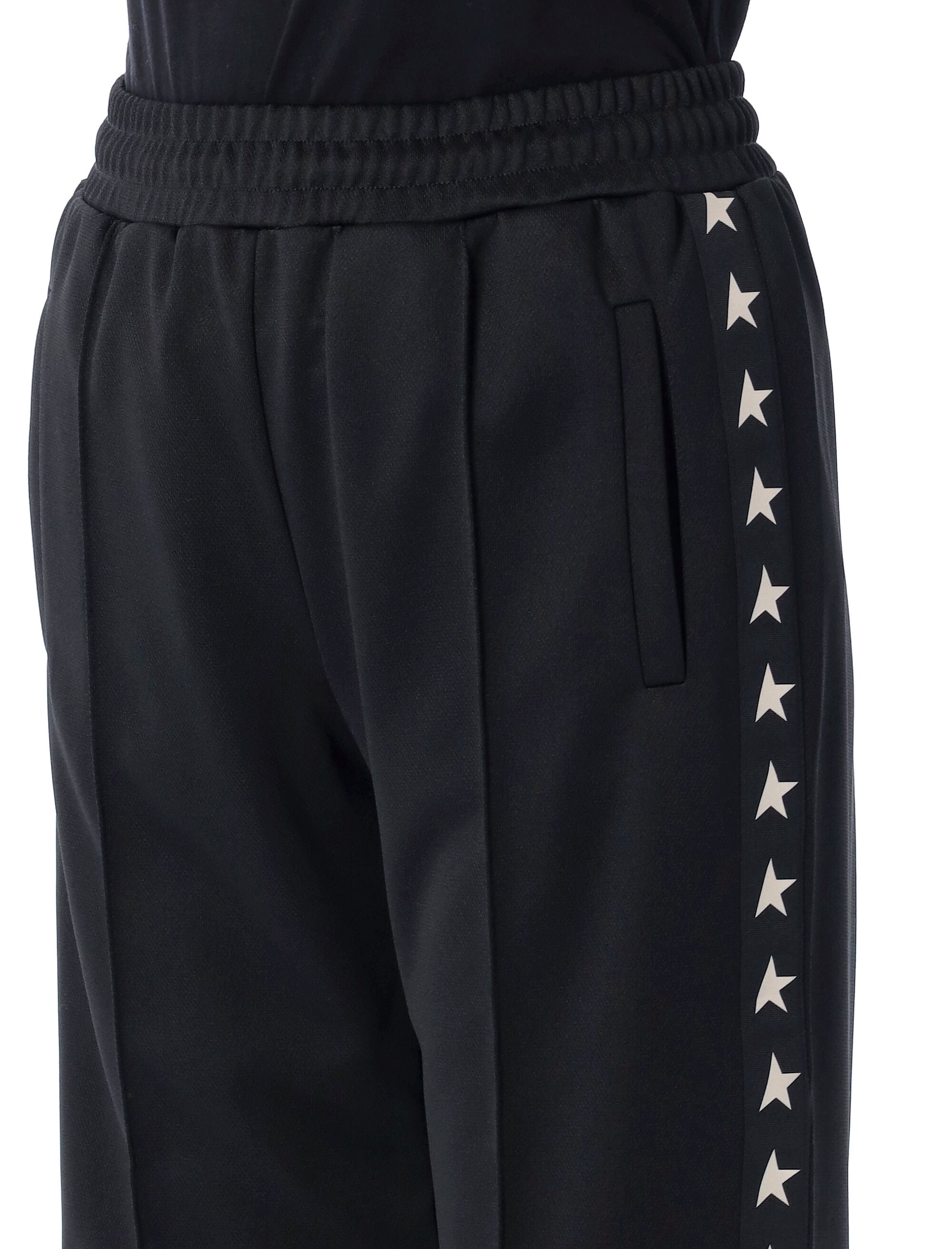 Wide jogging Black White Star Polyester Pant