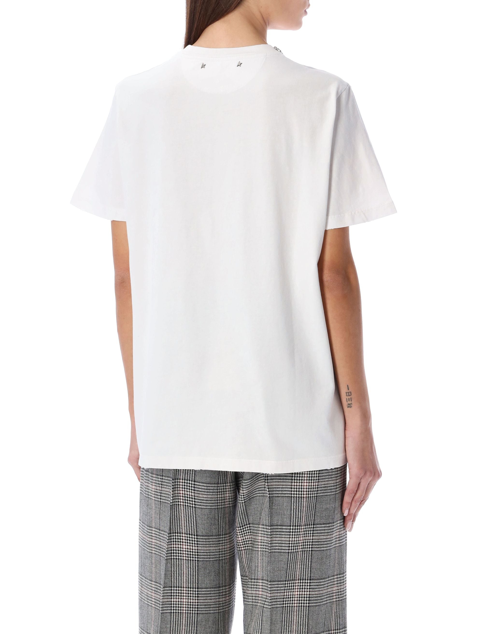 Rhinestones t-shirt White Cotton Tshirt