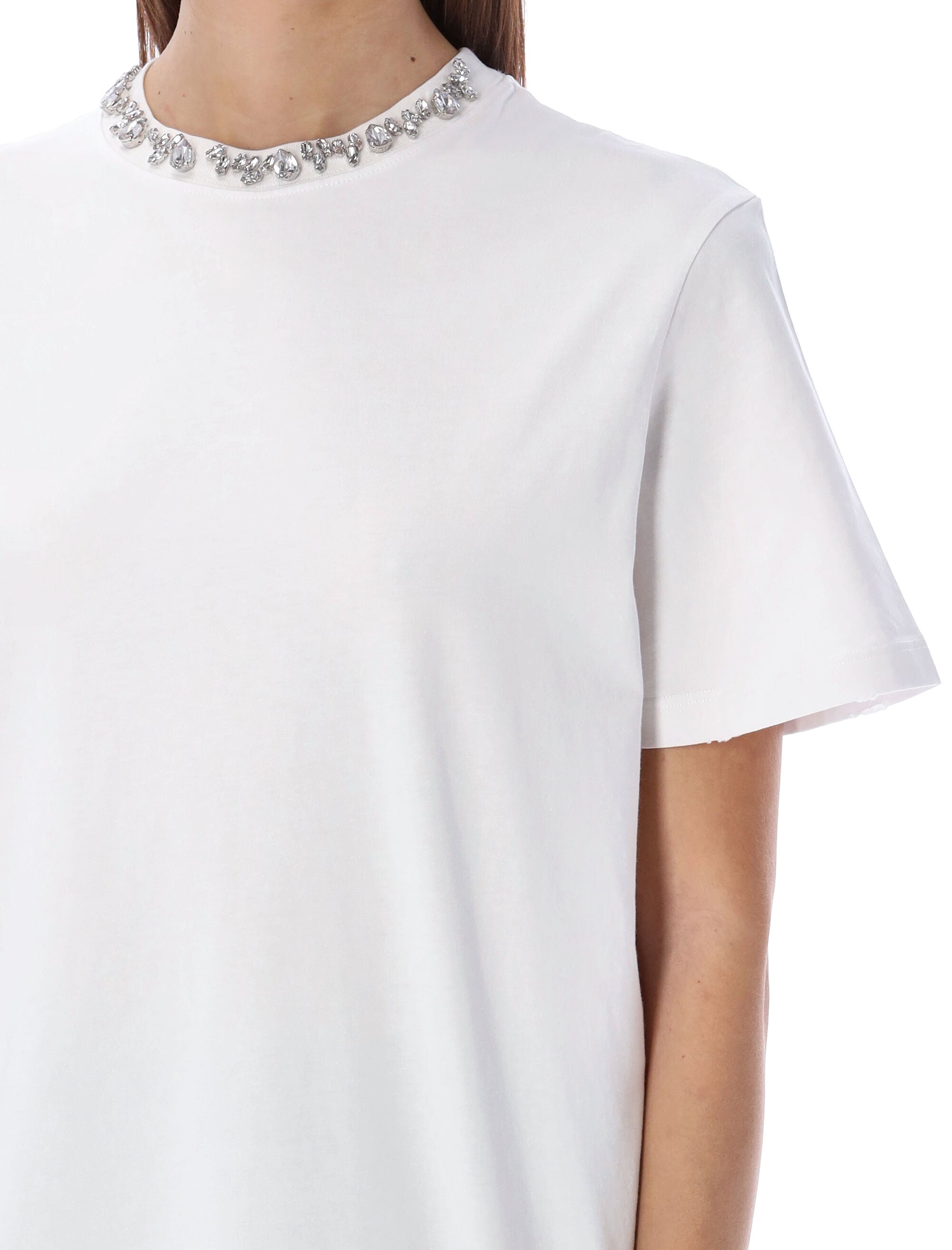 Rhinestones t-shirt White Cotton Tshirt