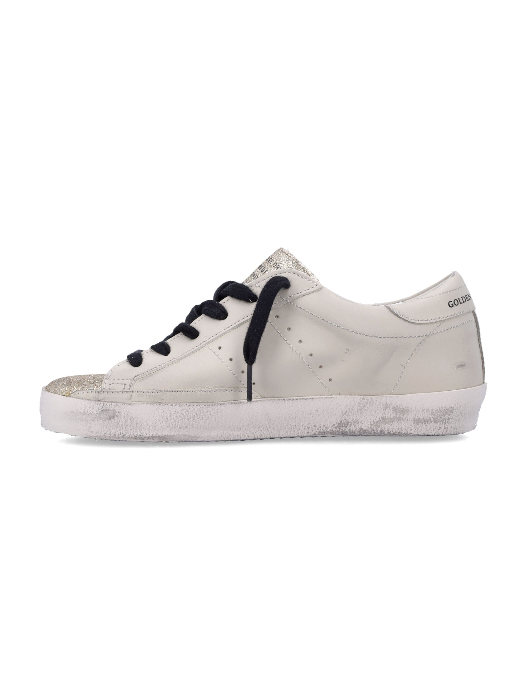 Super-Star womans sneakers Light Beige Dark Red Cow Leather