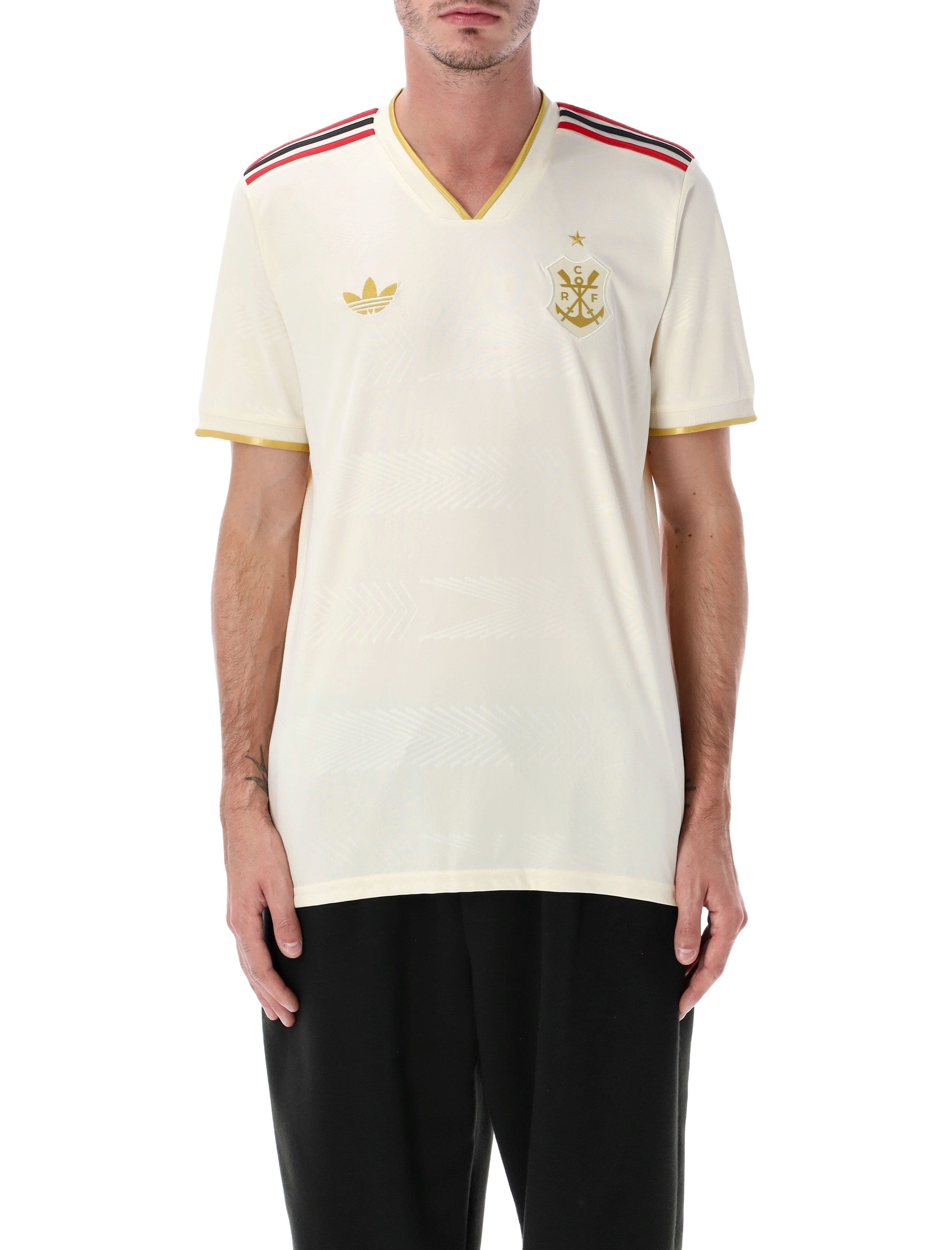 adidas Originals CR Flamengo 25 Third football jersey Cream White Recycled Polyester T-shirt
