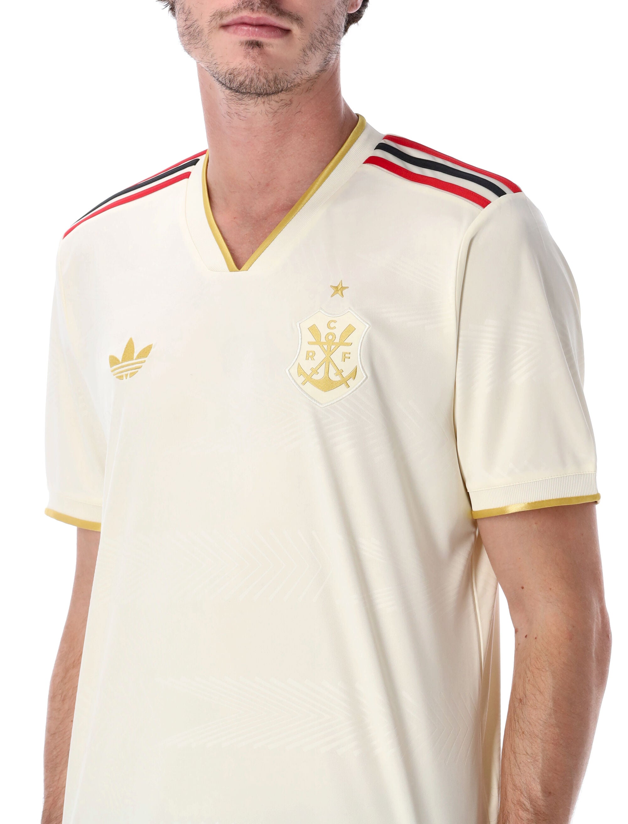 adidas Originals CR Flamengo 25 Third football jersey Cream White Recycled Polyester T-shirt